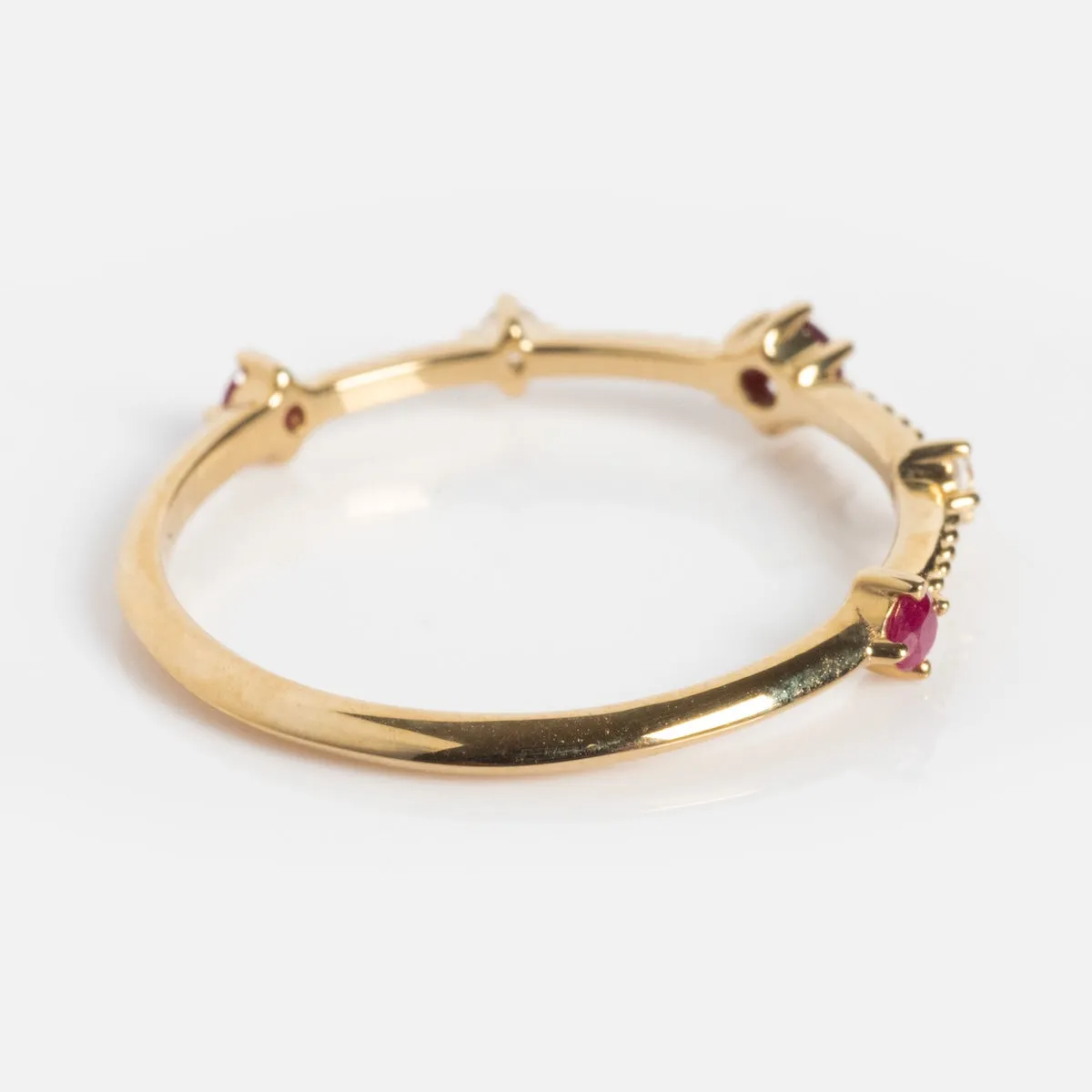 Solid Gold 2025 July Capsule Delicate Ruby Stacking Ring