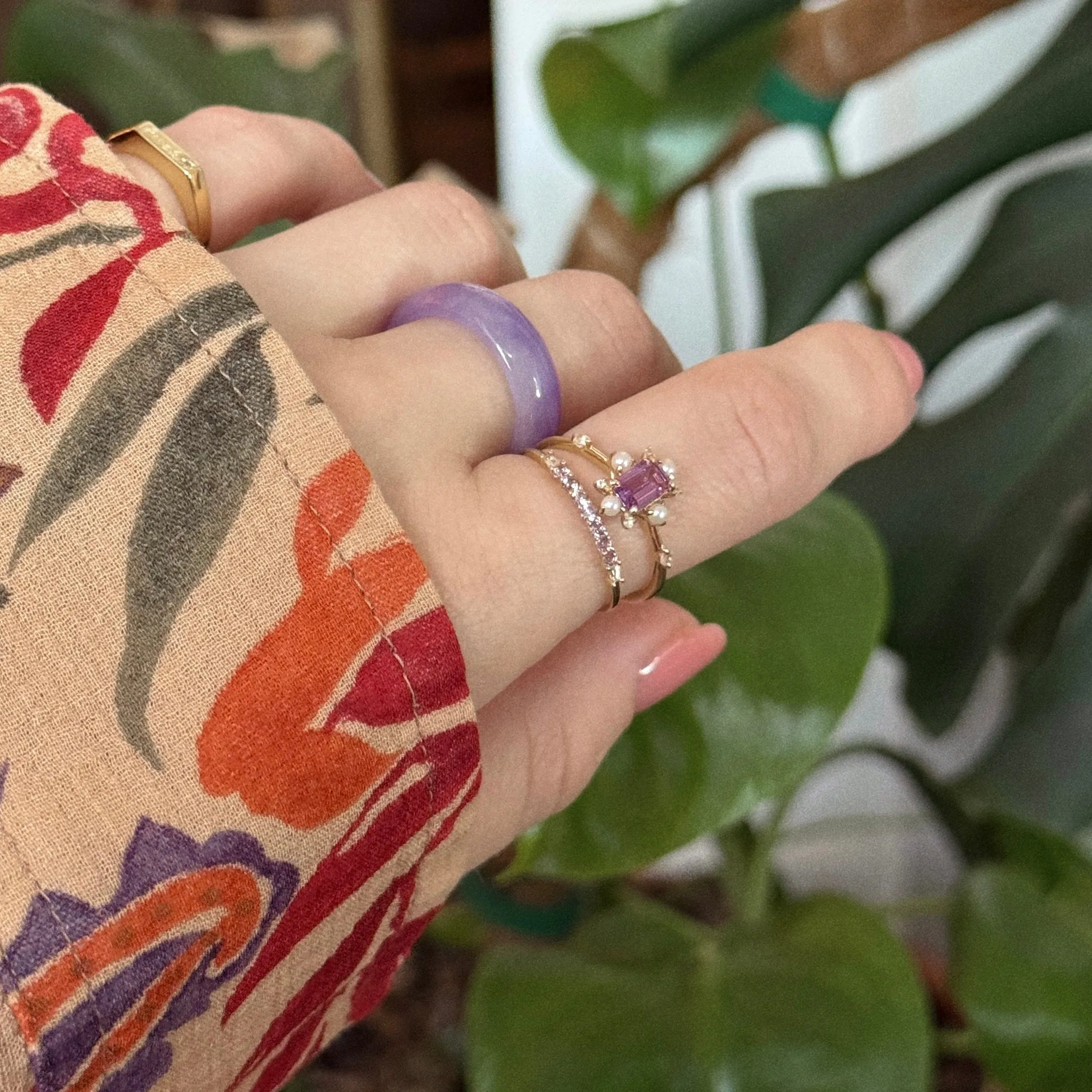 Solid Gold 2025 June Capsule Delicate Alexandrite Stacking Ring