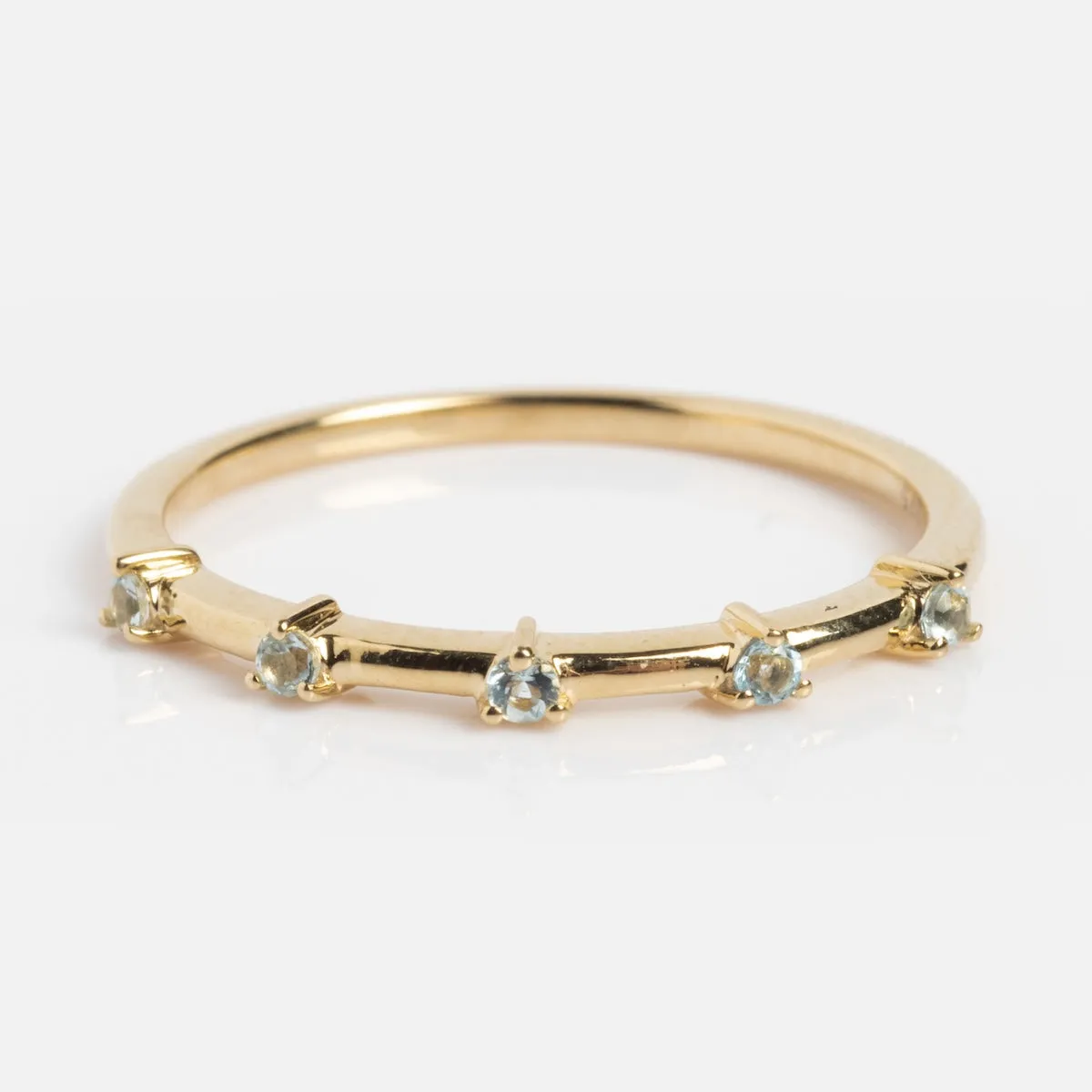 Solid Gold 2025 March Capsule Delicate Aquamarine Stacking Ring
