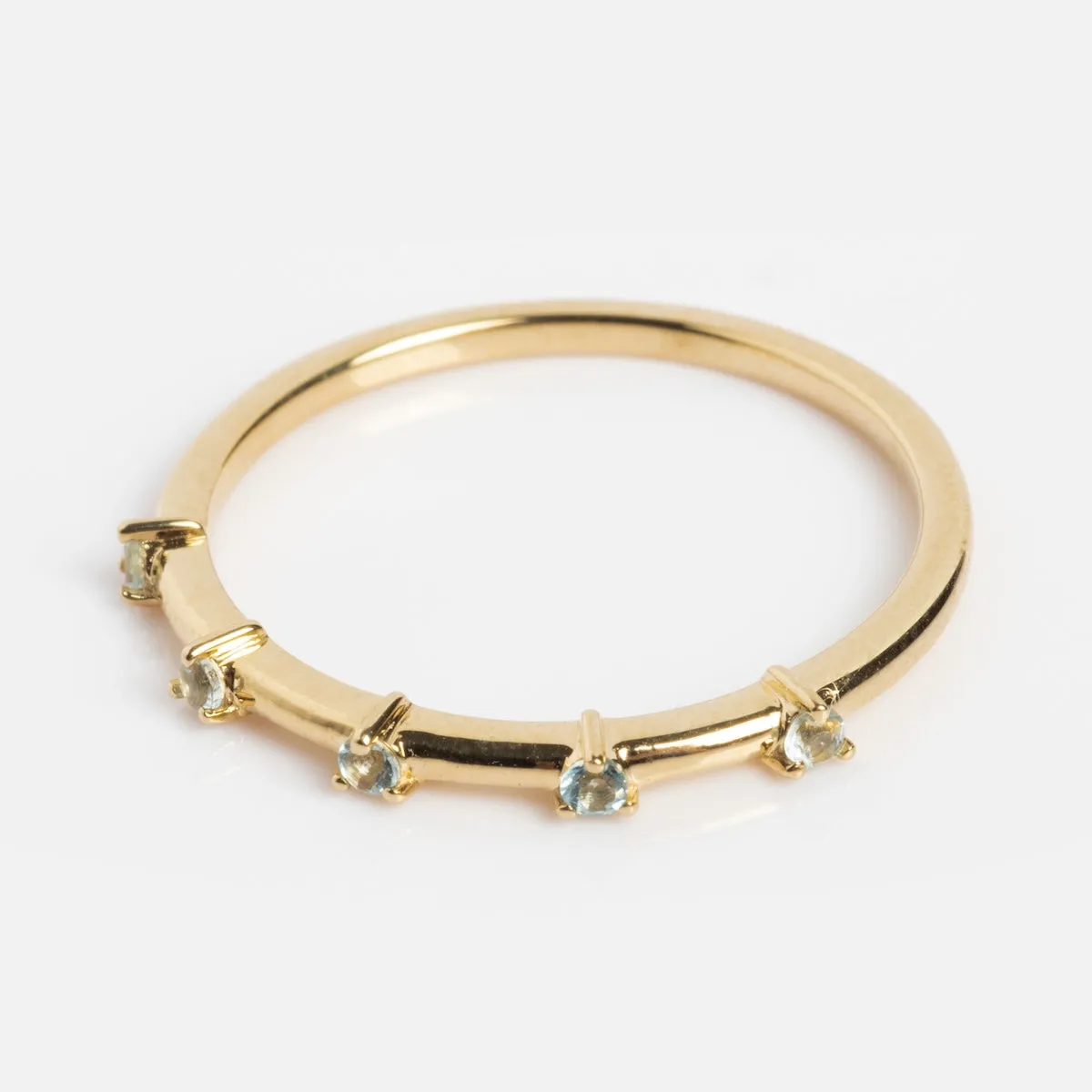 Solid Gold 2025 March Capsule Delicate Aquamarine Stacking Ring