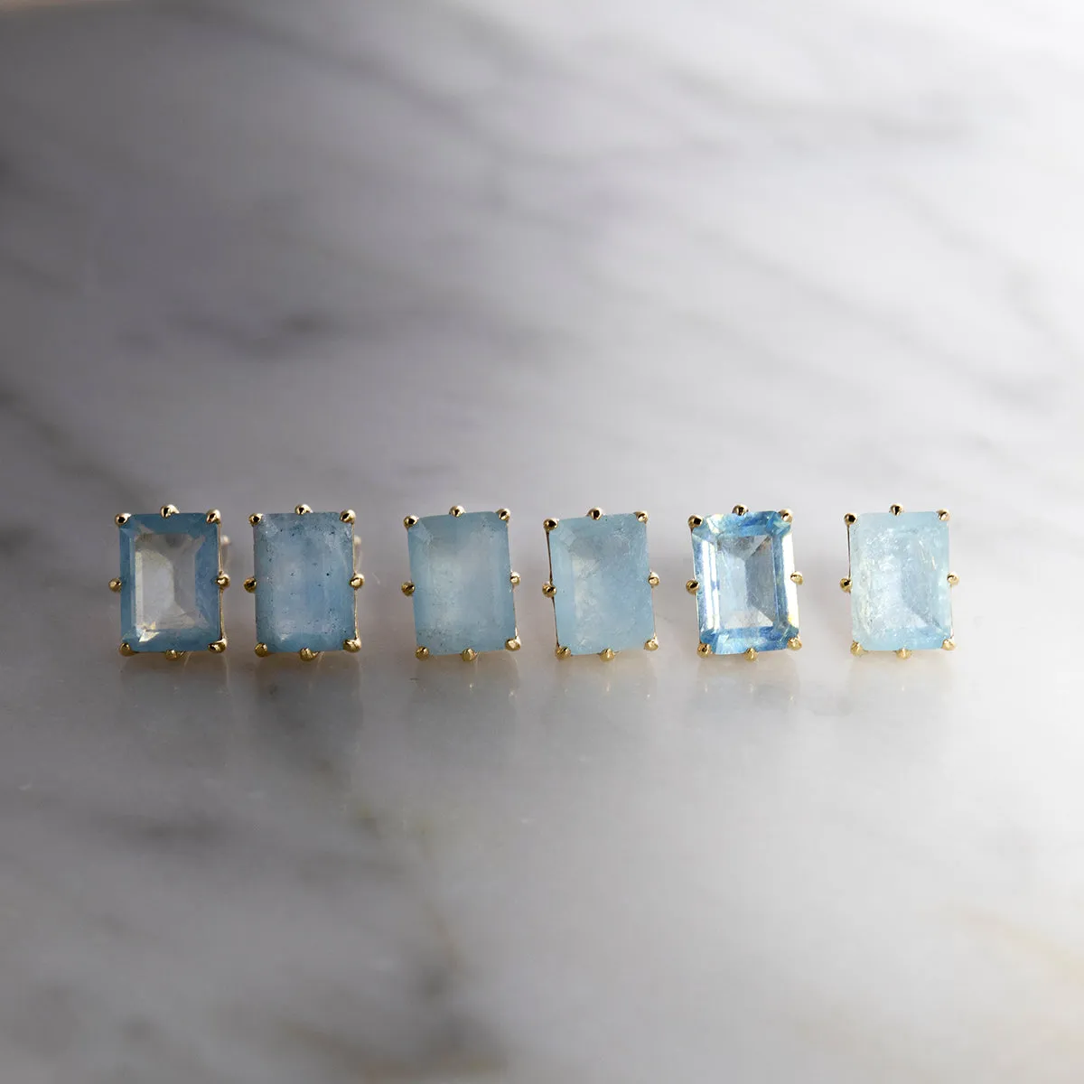 Solid Gold 2025 March Capsule Delicate Aquamarine Stacking Ring
