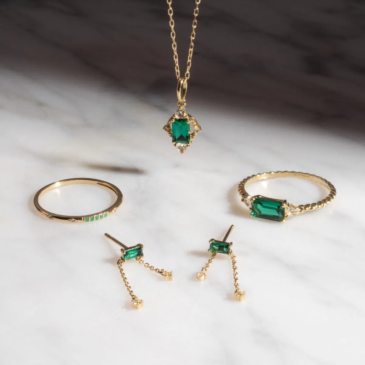 Solid Gold 2025 May Capsule Delicate Emerald Stacking Ring