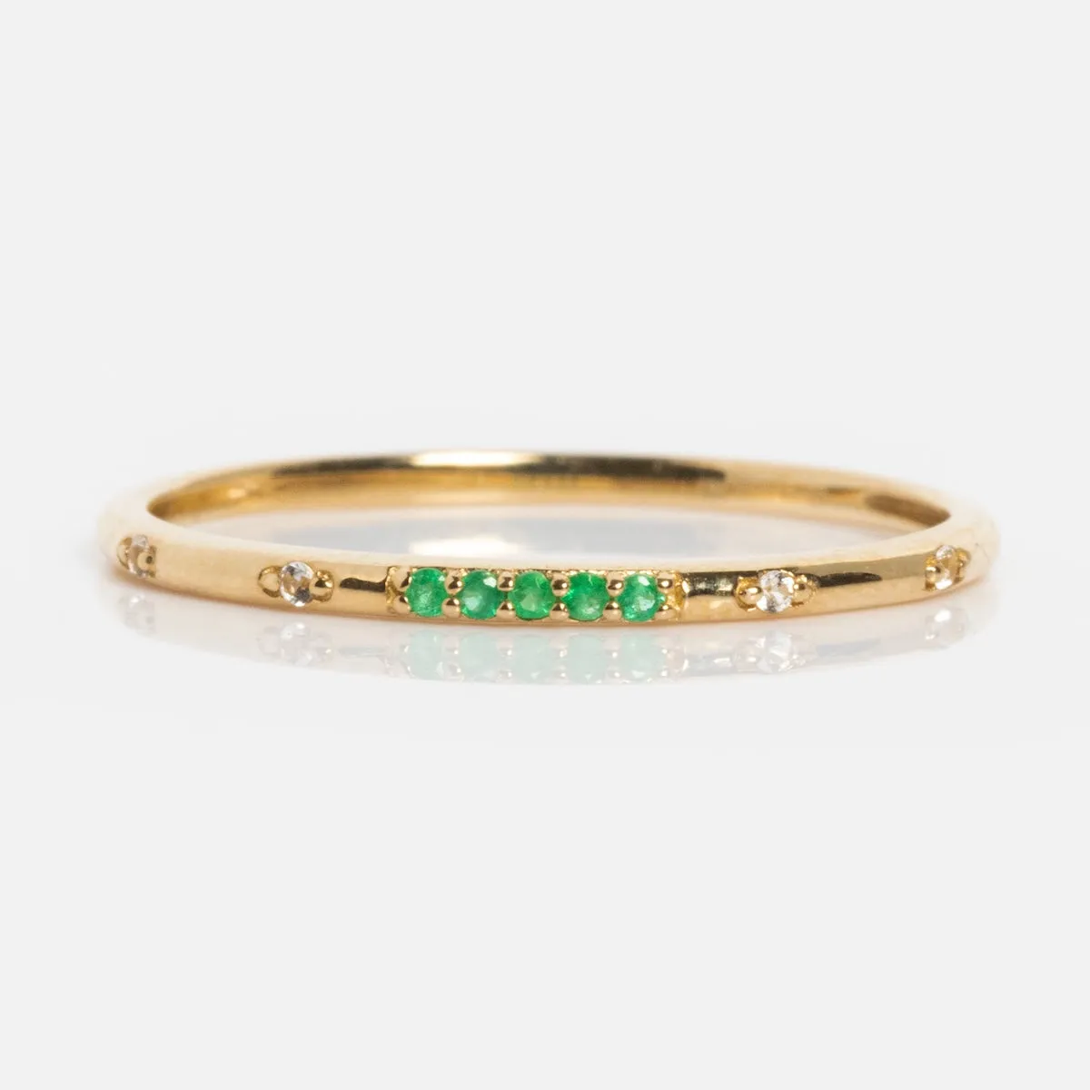 Solid Gold 2025 May Capsule Delicate Emerald Stacking Ring