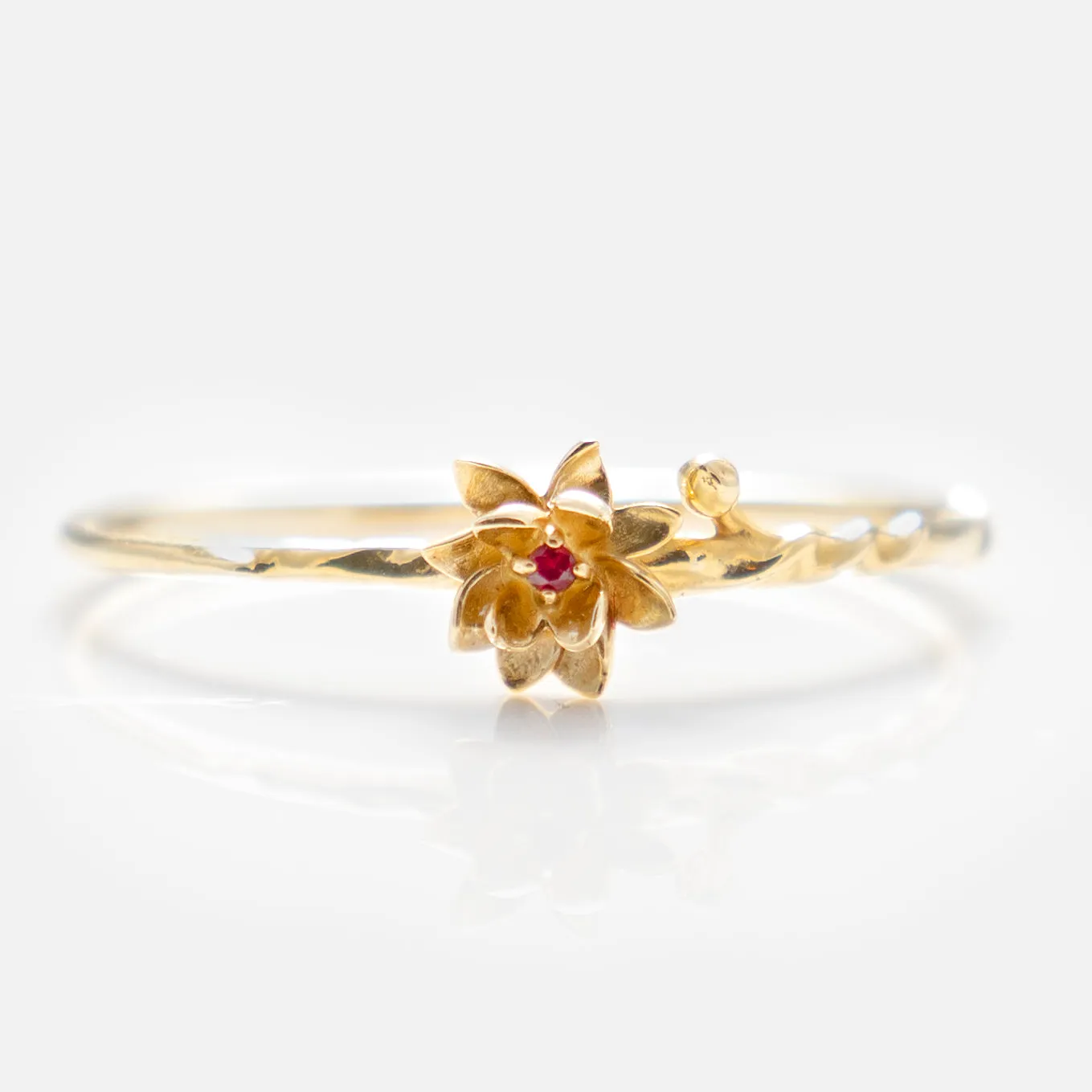 Solid Gold Birth Flower Ring