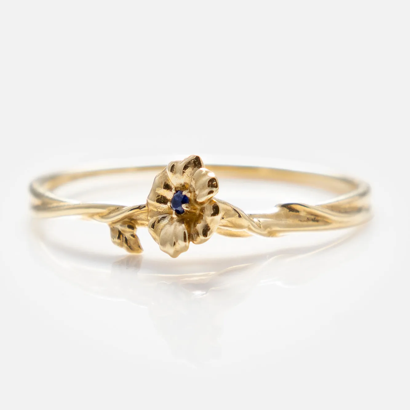 Solid Gold Birth Flower Ring
