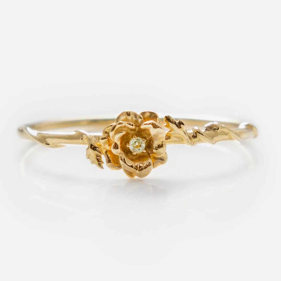 Solid Gold Birth Flower Ring