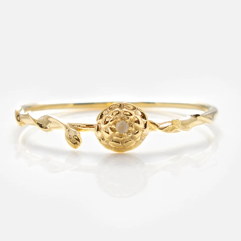 Solid Gold Birth Flower Ring