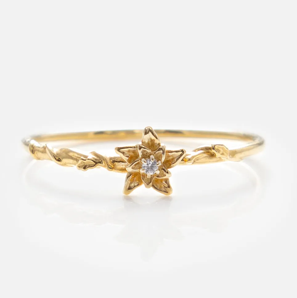Solid Gold Birth Flower Ring