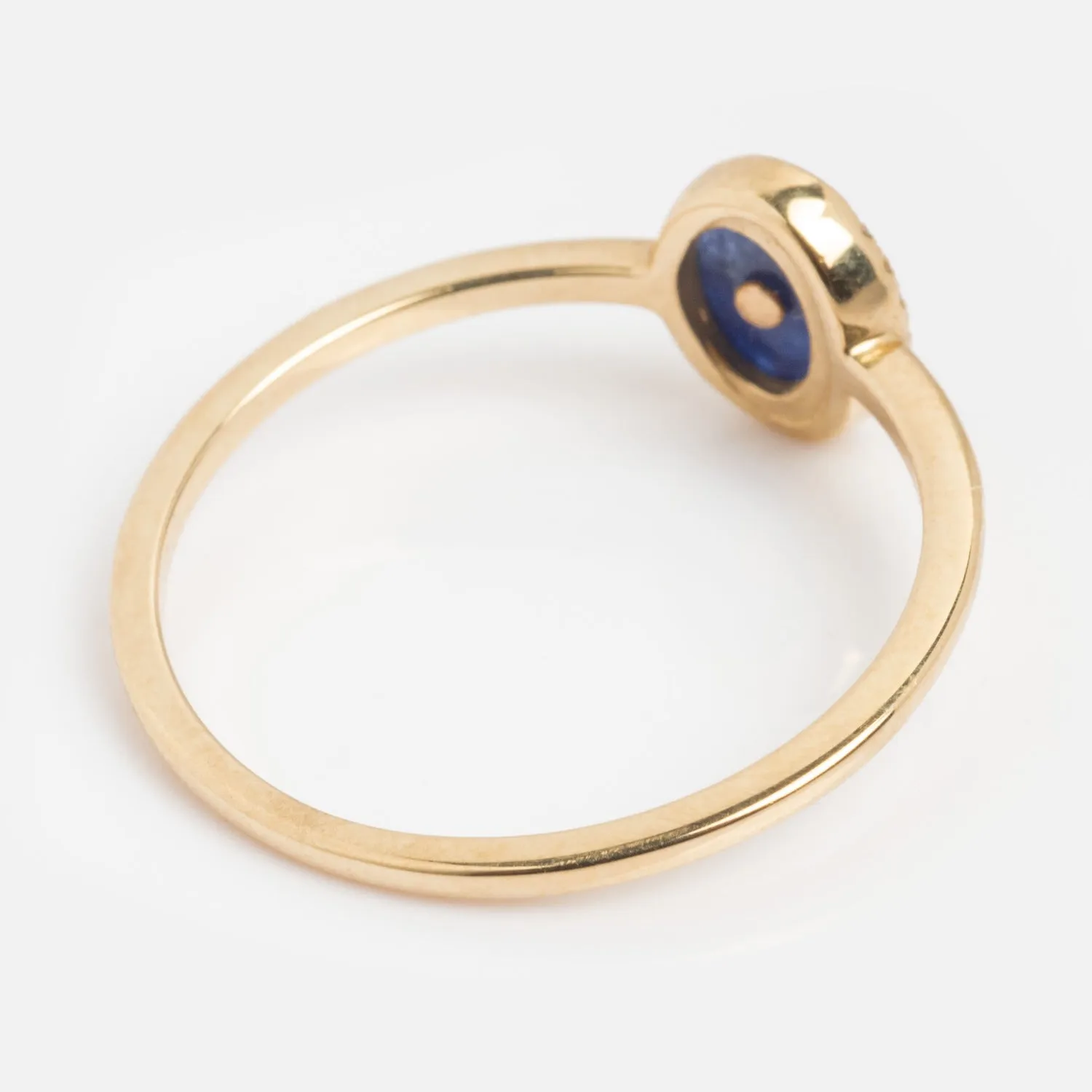 Solid Gold Crystal Crescent Moon Ring for Manifestation