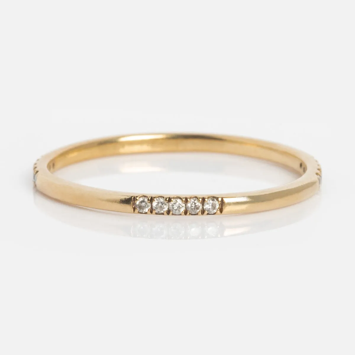 Solid Gold Dainty Diamond Stacking Ring