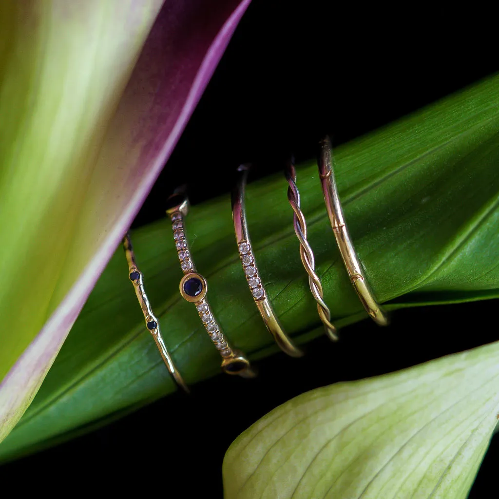 Solid Gold Dainty Diamond Stacking Ring