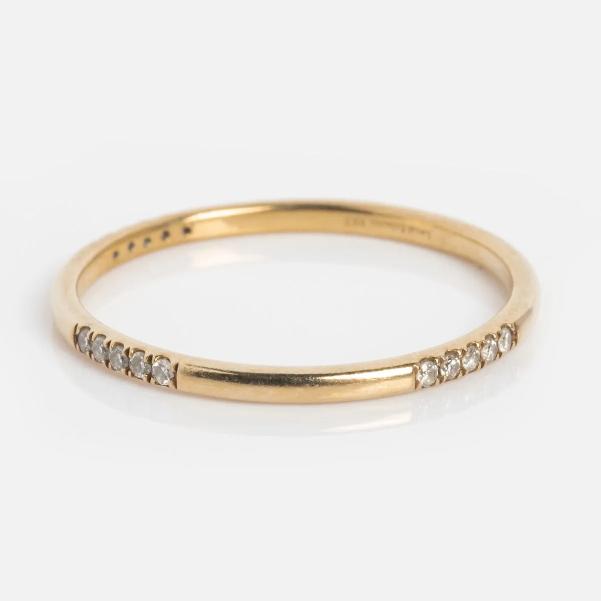 Solid Gold Dainty Diamond Stacking Ring
