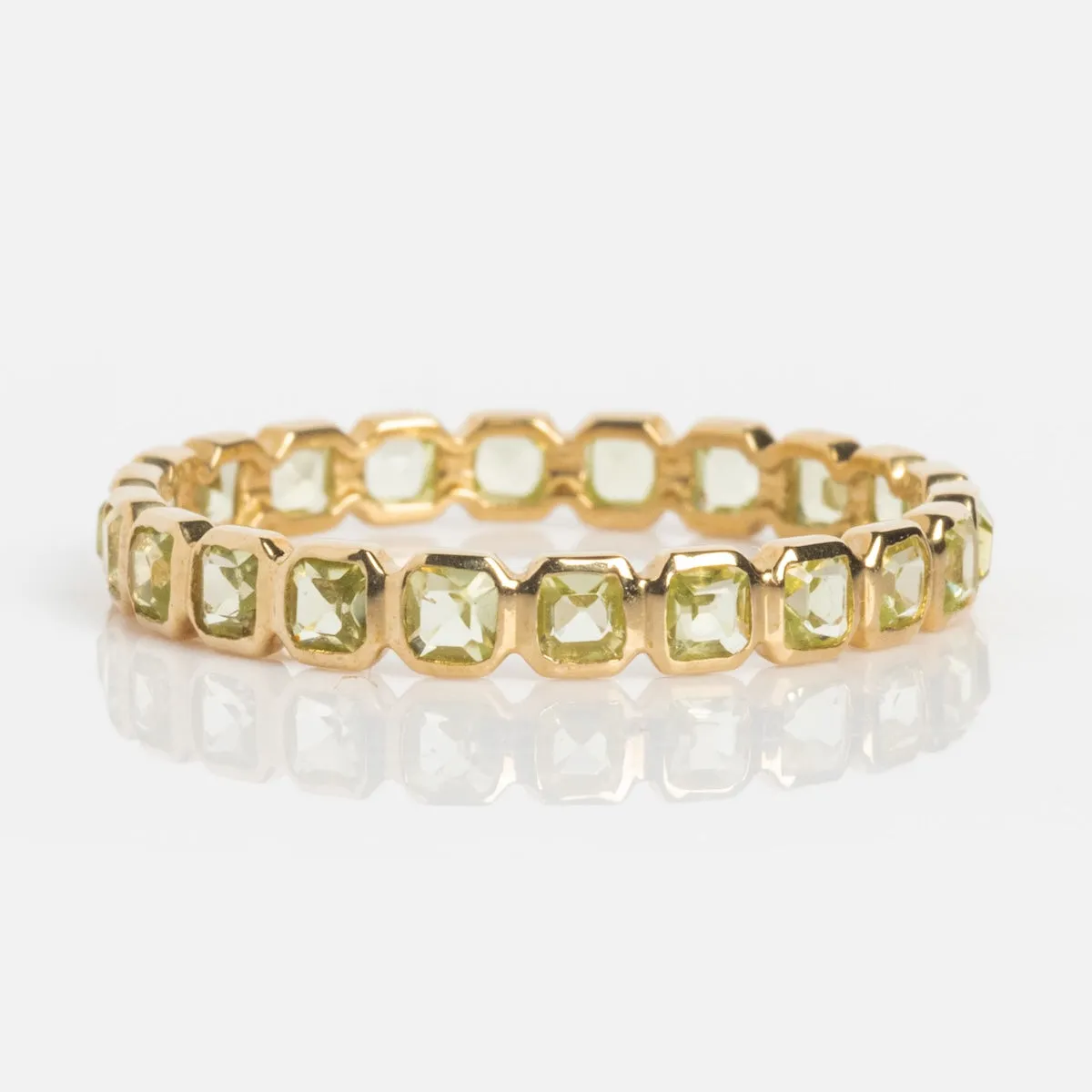 Solid Gold Gemstone Eternity Stacking Ring
