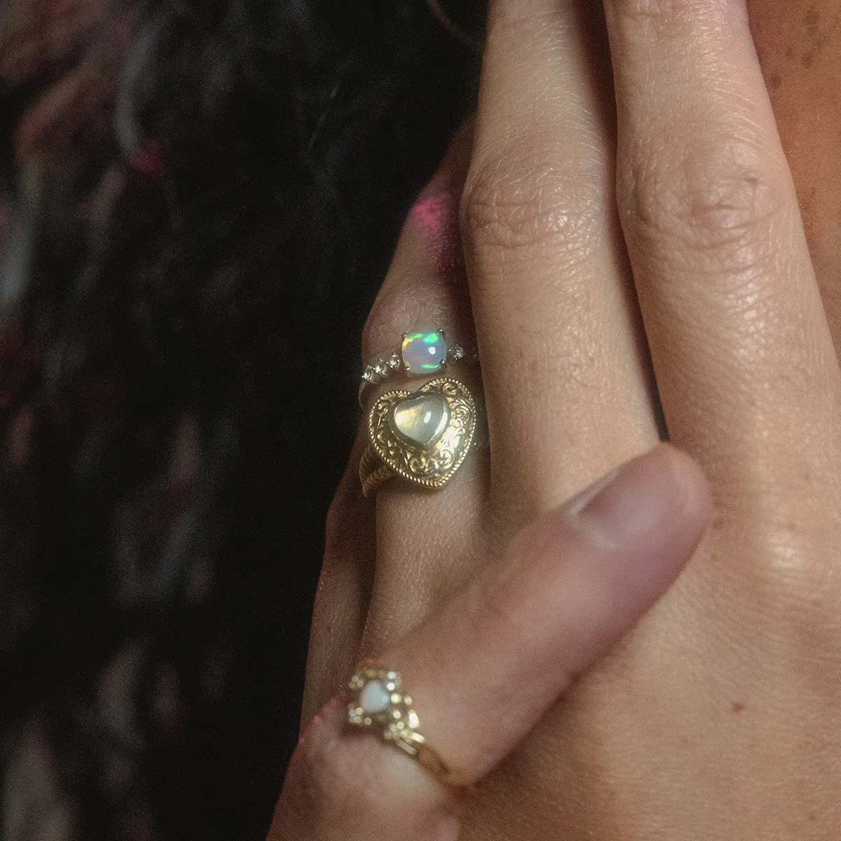 Solid Gold Lovely Opal Ring