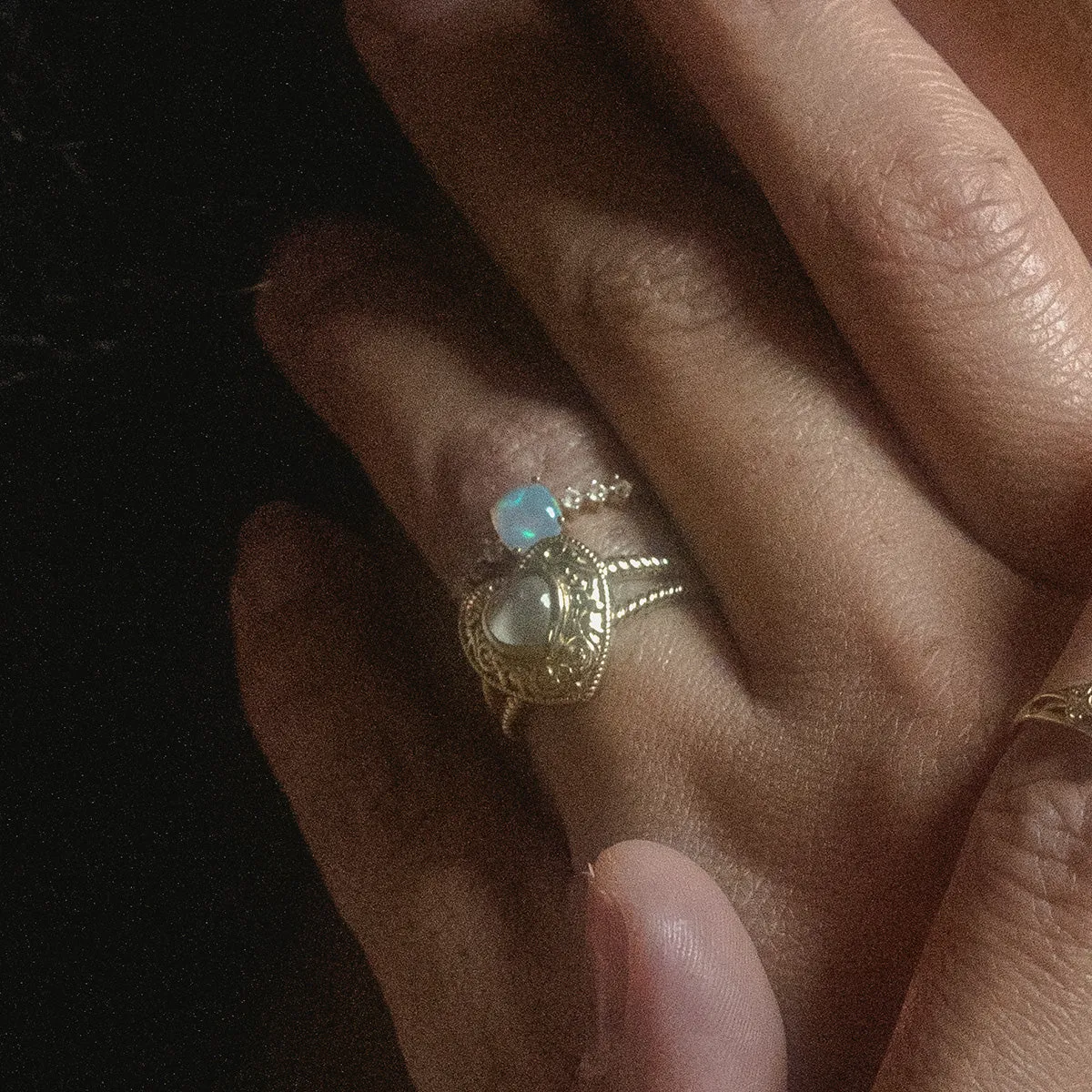 Solid Gold Lovely Opal Ring