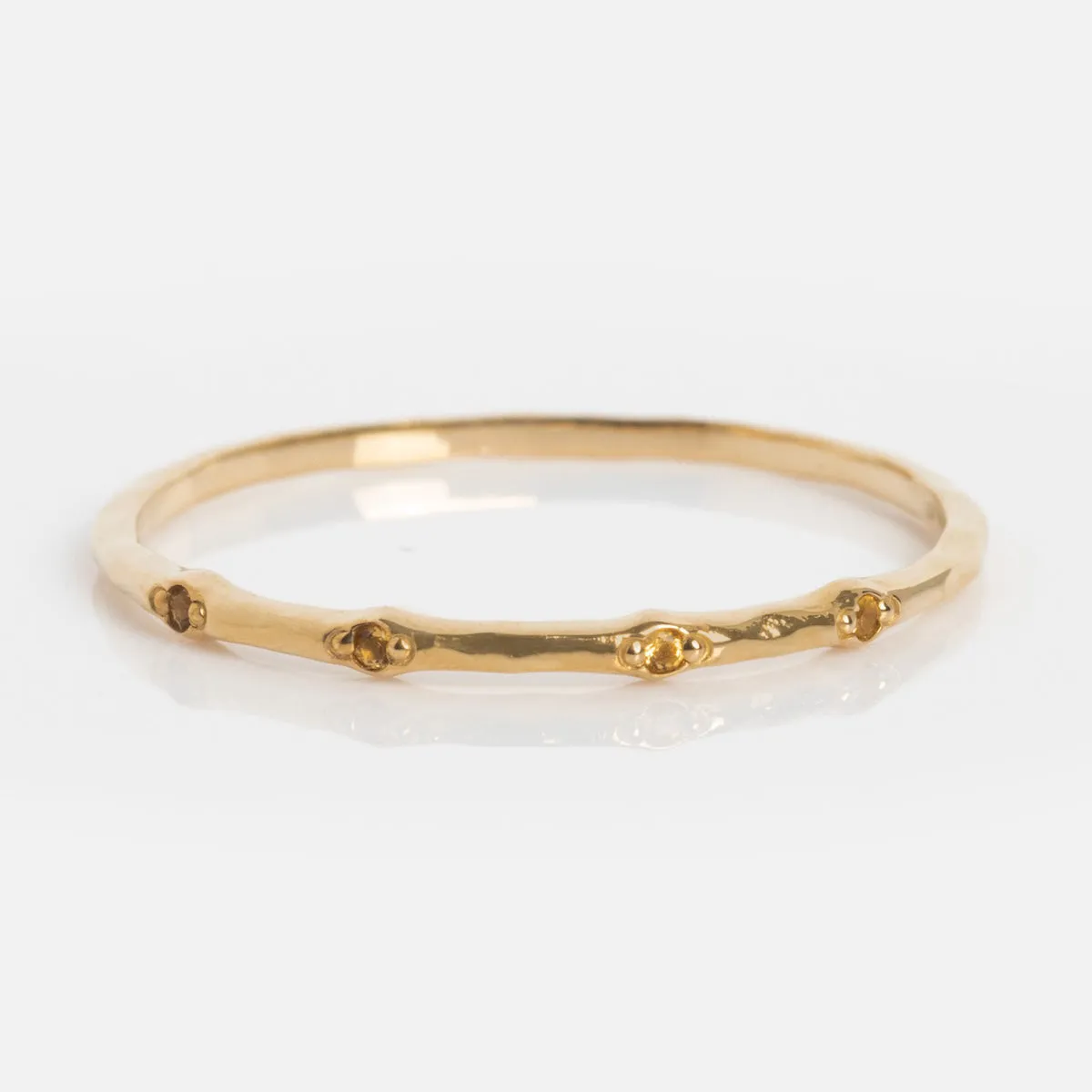 Solid Gold Textured Birthstone Stacking Ring