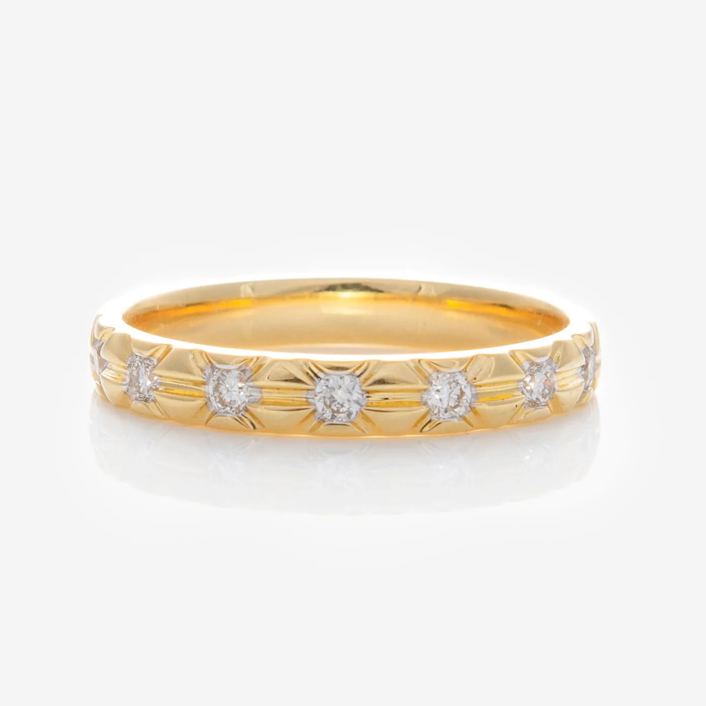 Solid Gold Vintage Inspired Diamond Band