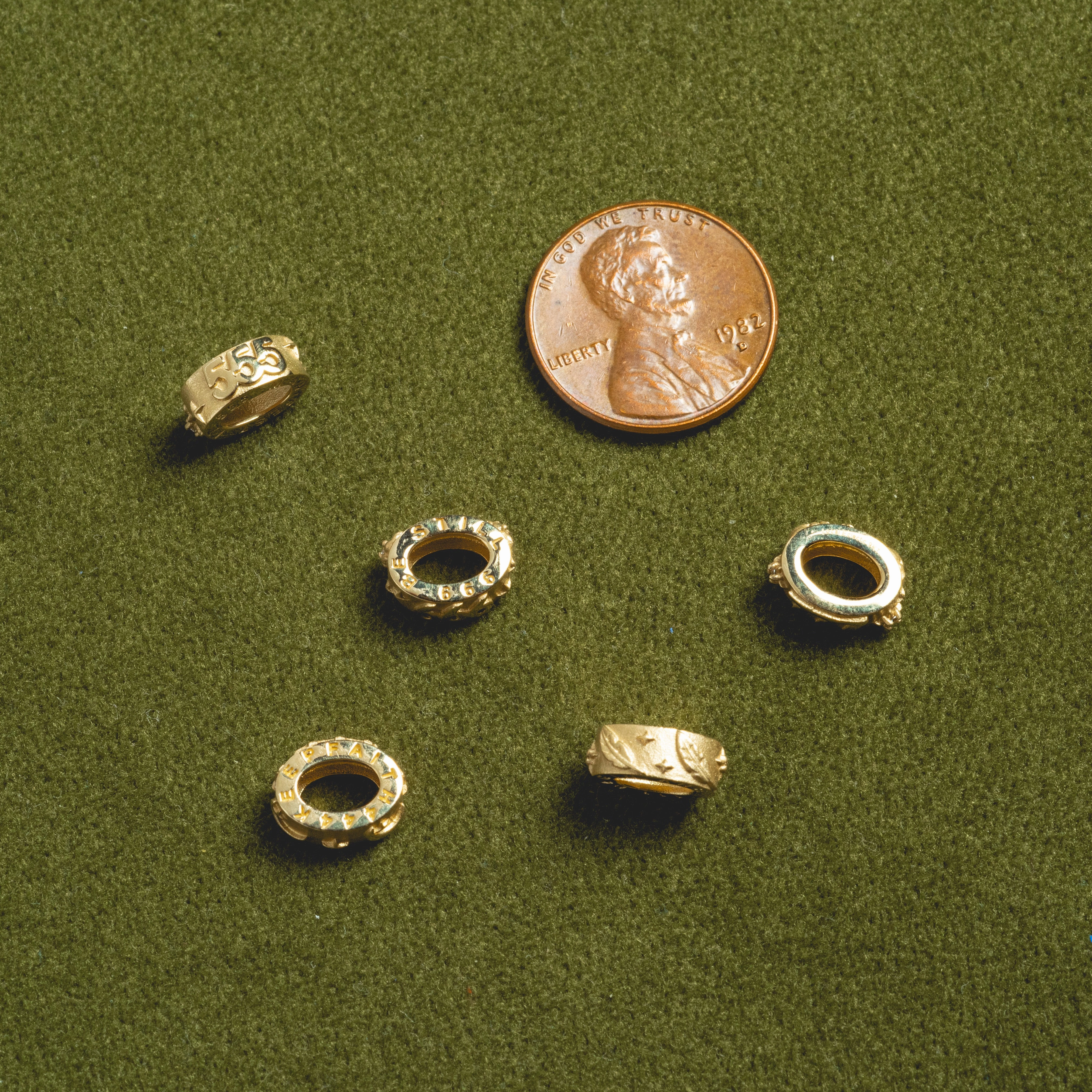 Solid Gold Angel Number Spacer Charm