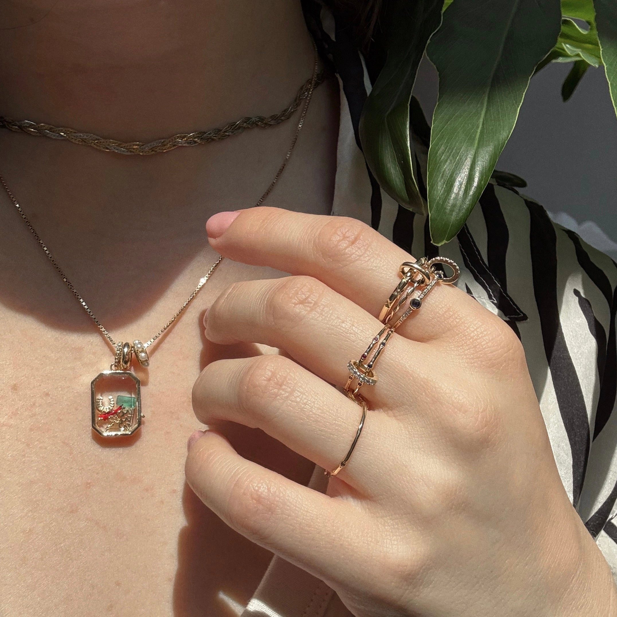 Solid Gold Tiny Birthstone Charm for Glass Charm Locket