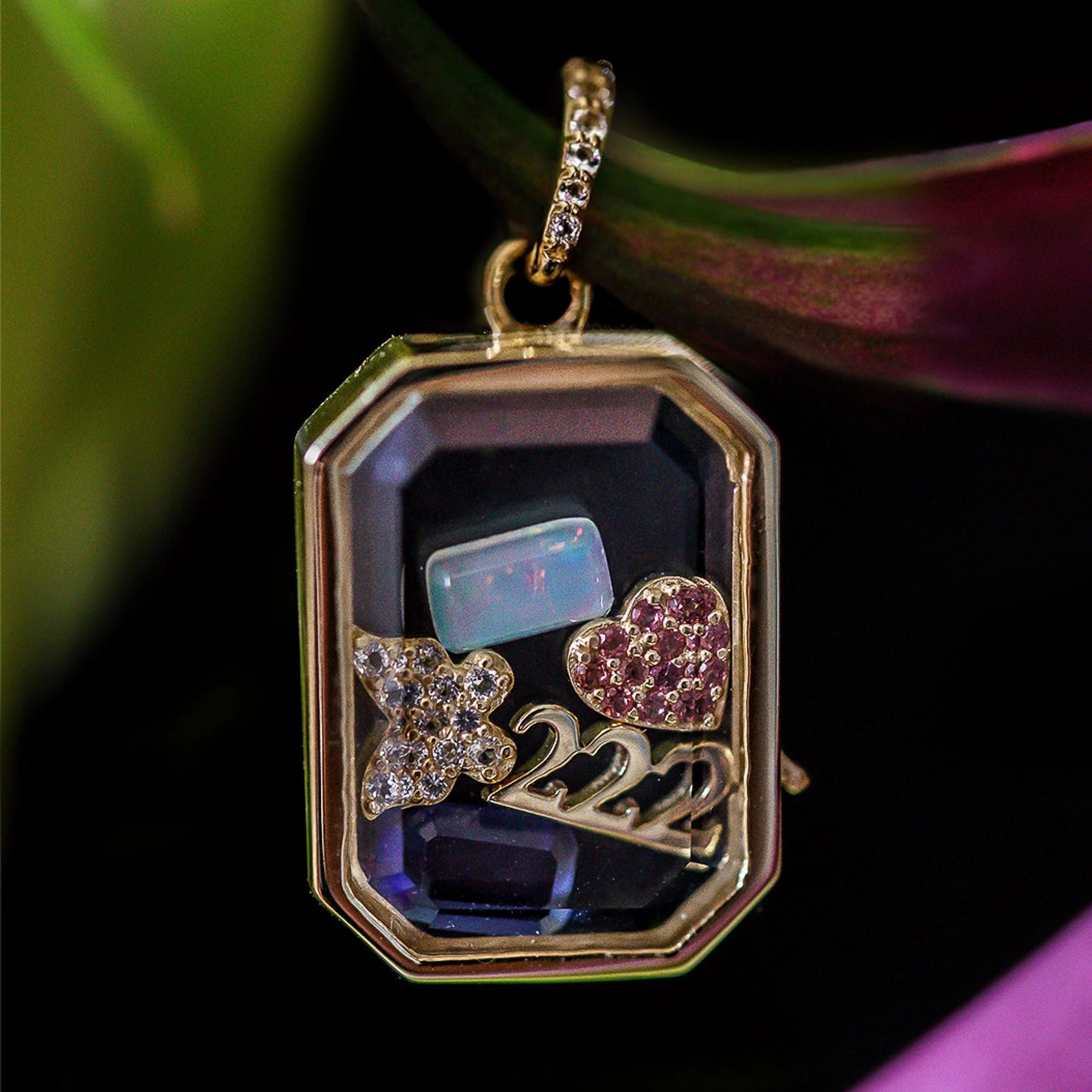 Solid Gold Tiny Lucky Charm for Glass Charm Locket