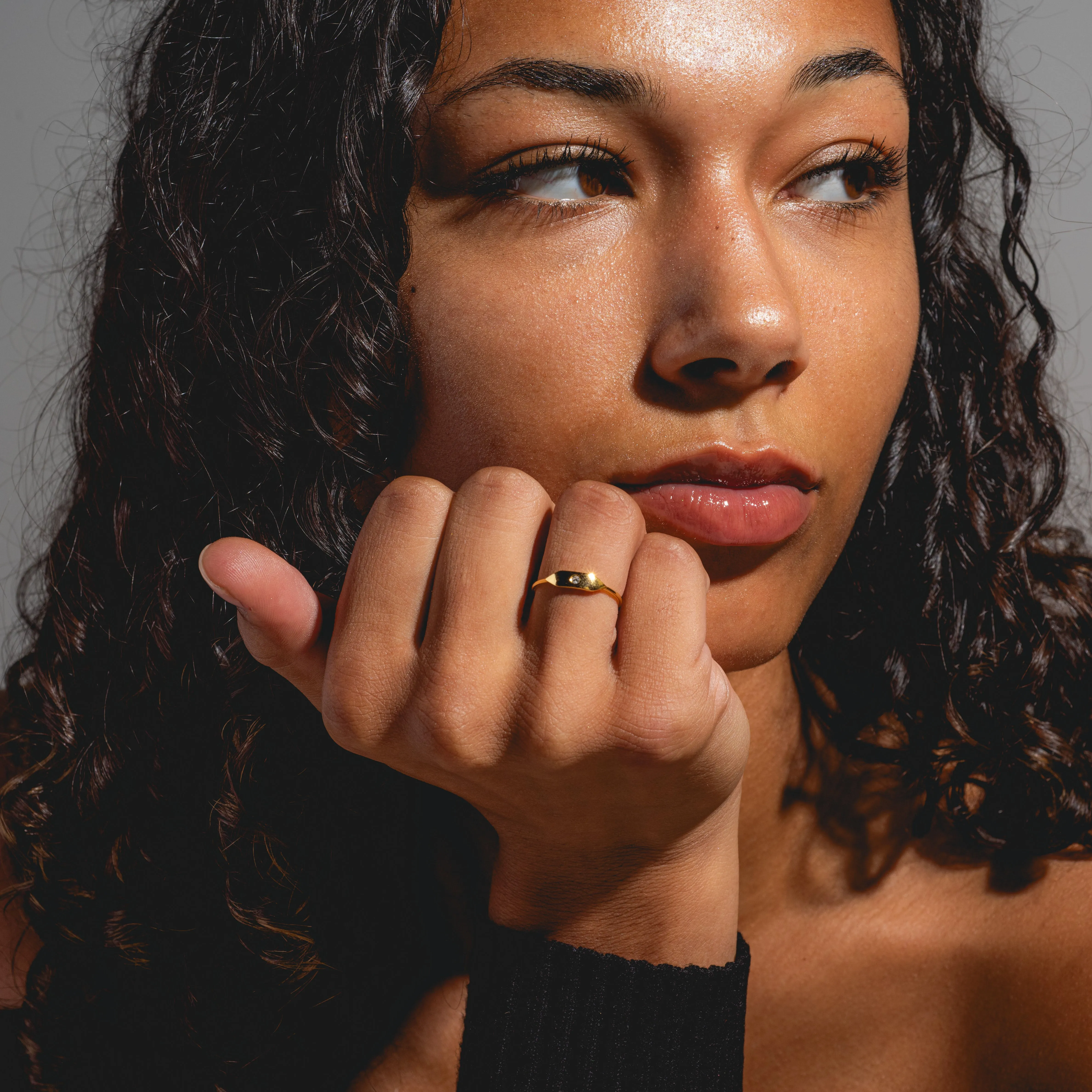 Stacking Signet Ring with Stone