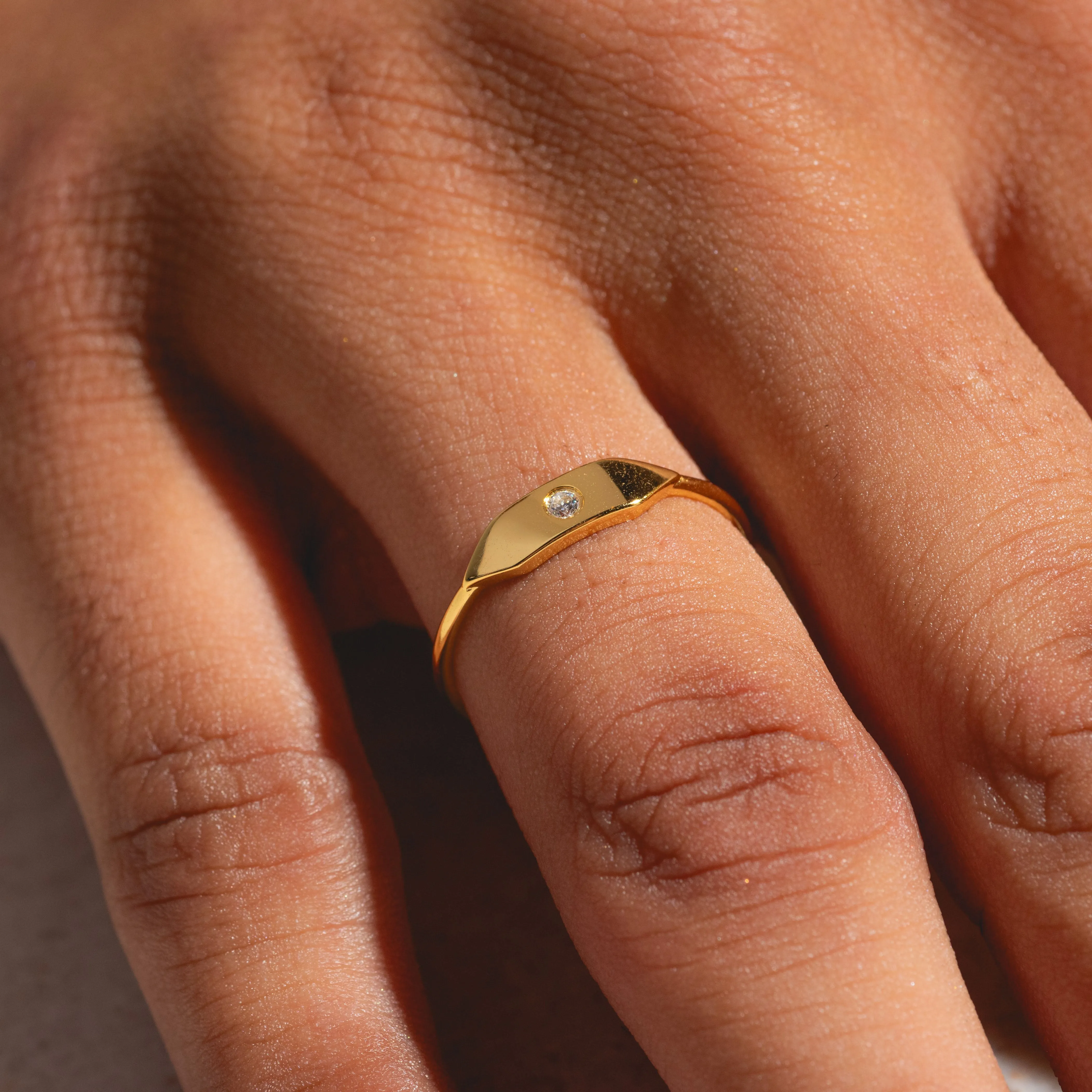 Stacking Signet Ring with Stone
