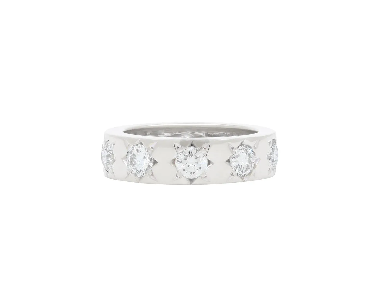 Star-Set Diamond Band in 18K White Gold