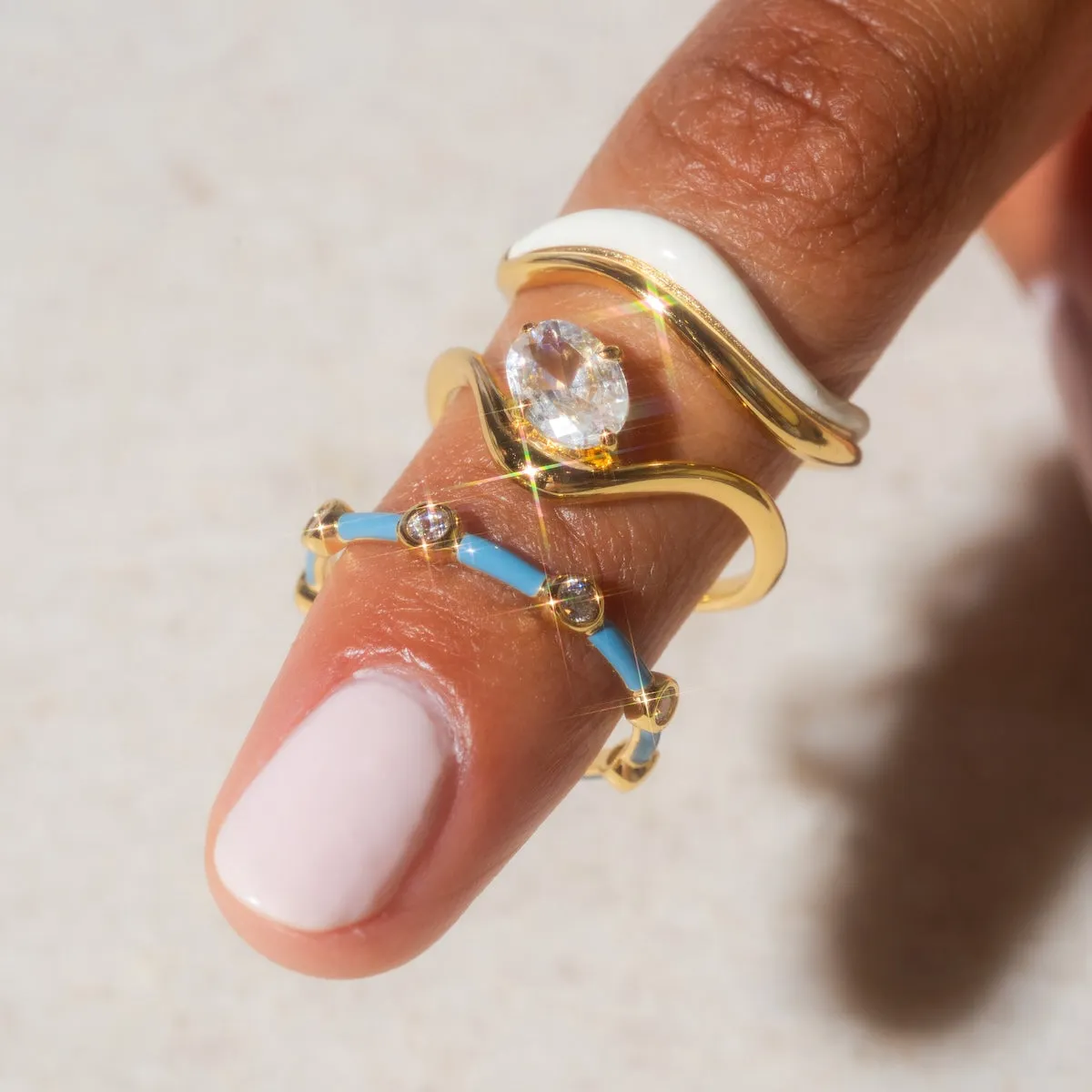 Summer Breeze Enamel Wave Ring