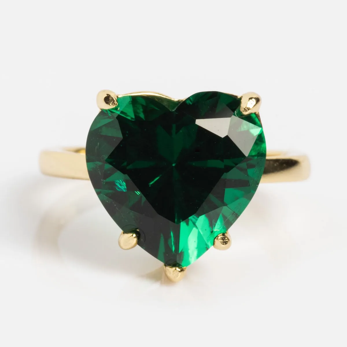 The Allison Emerald Heart Ring