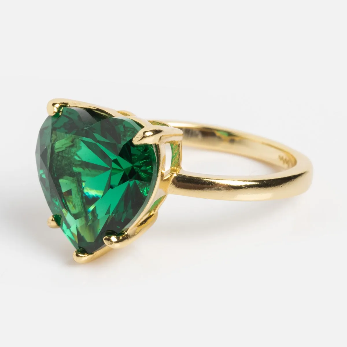 The Allison Emerald Heart Ring
