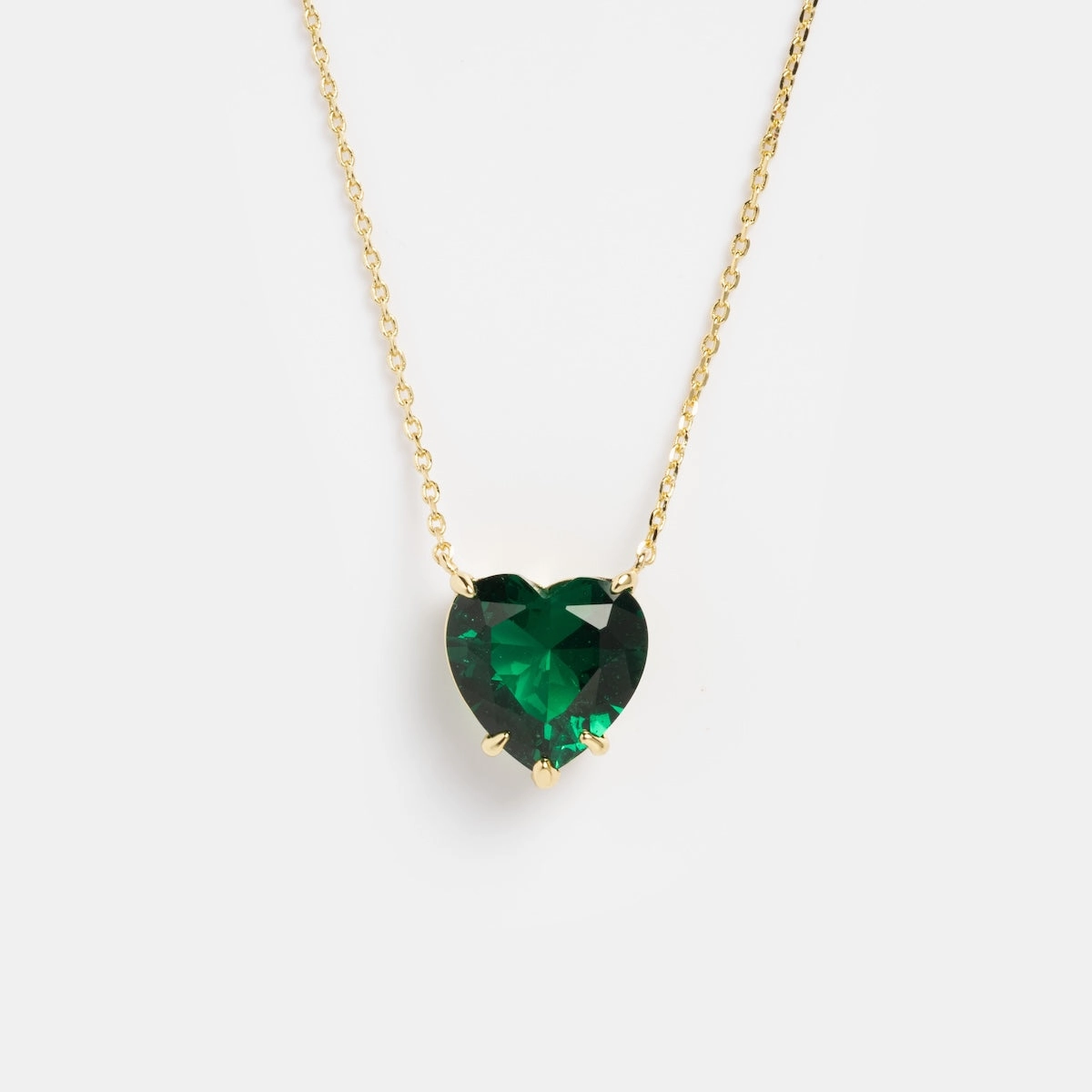 The Allison Emerald Heart Pendant Necklace