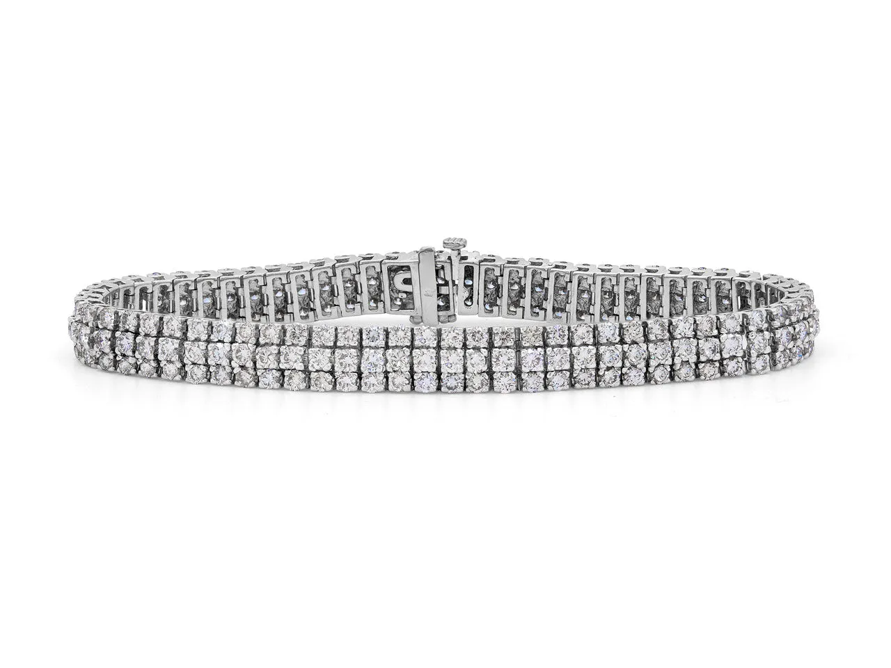 Three Row Diamond Bracelet in 18K White Gold