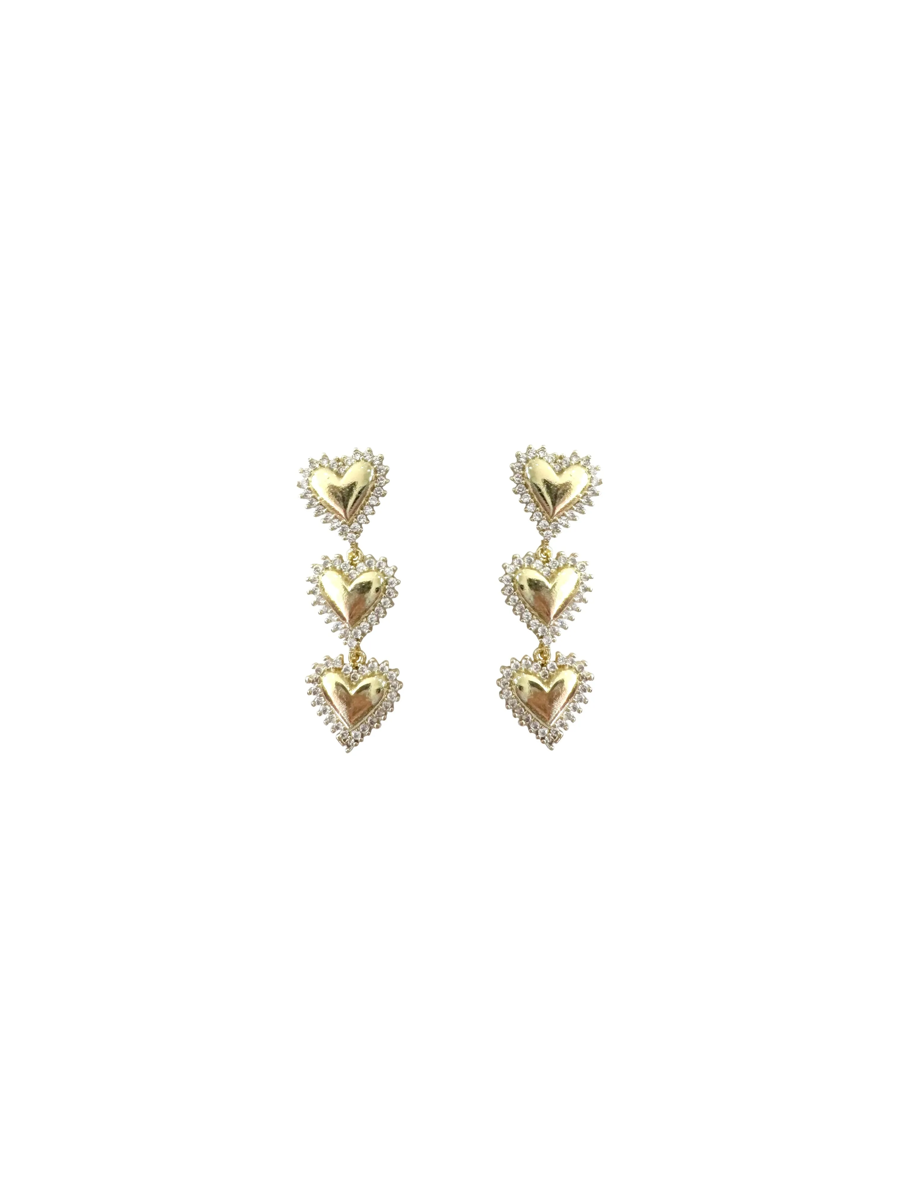 Three Tier Heart Earring