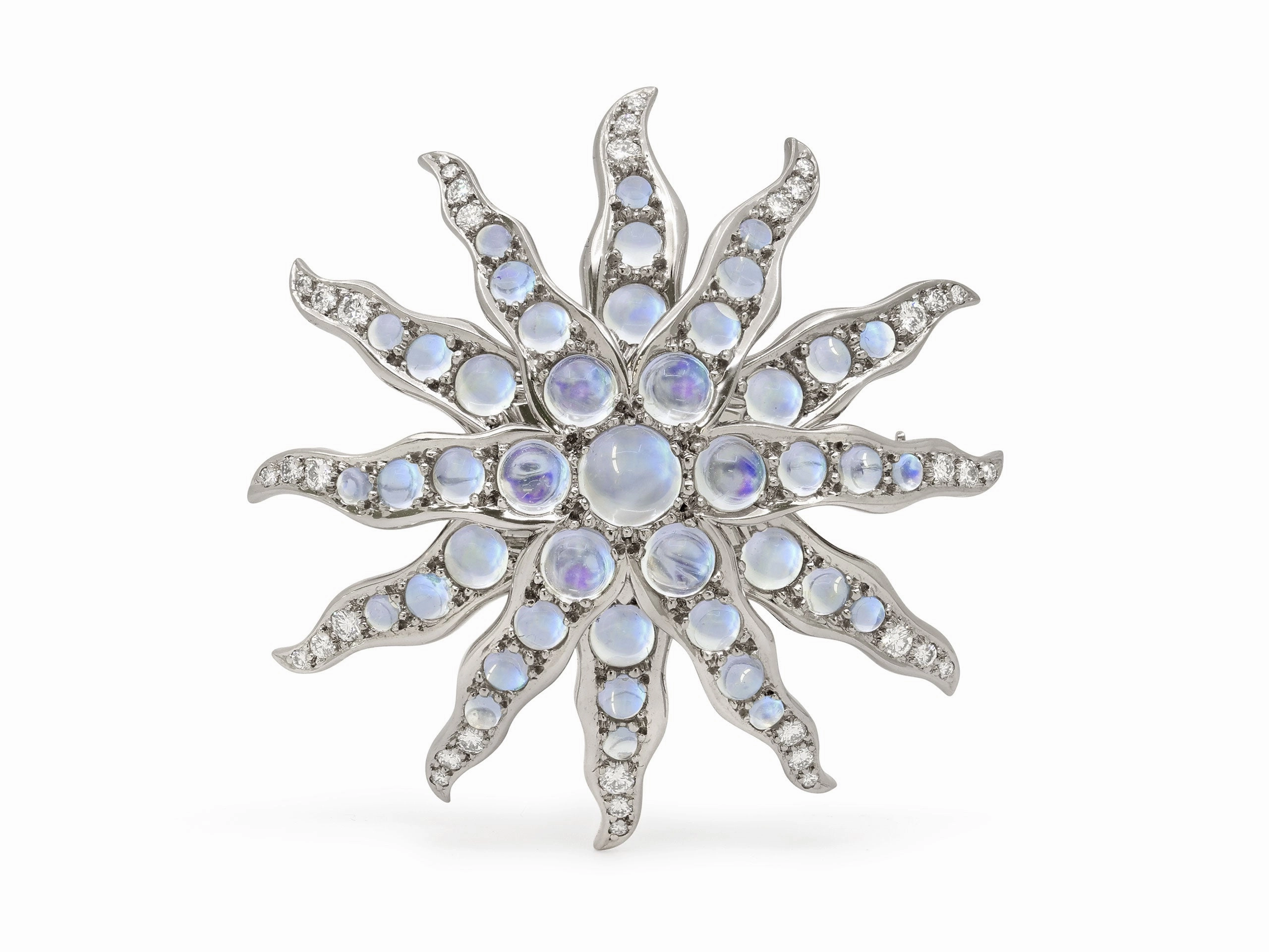 Tiffany & Co. 'Starburst' Moonstone Brooch in Platinum