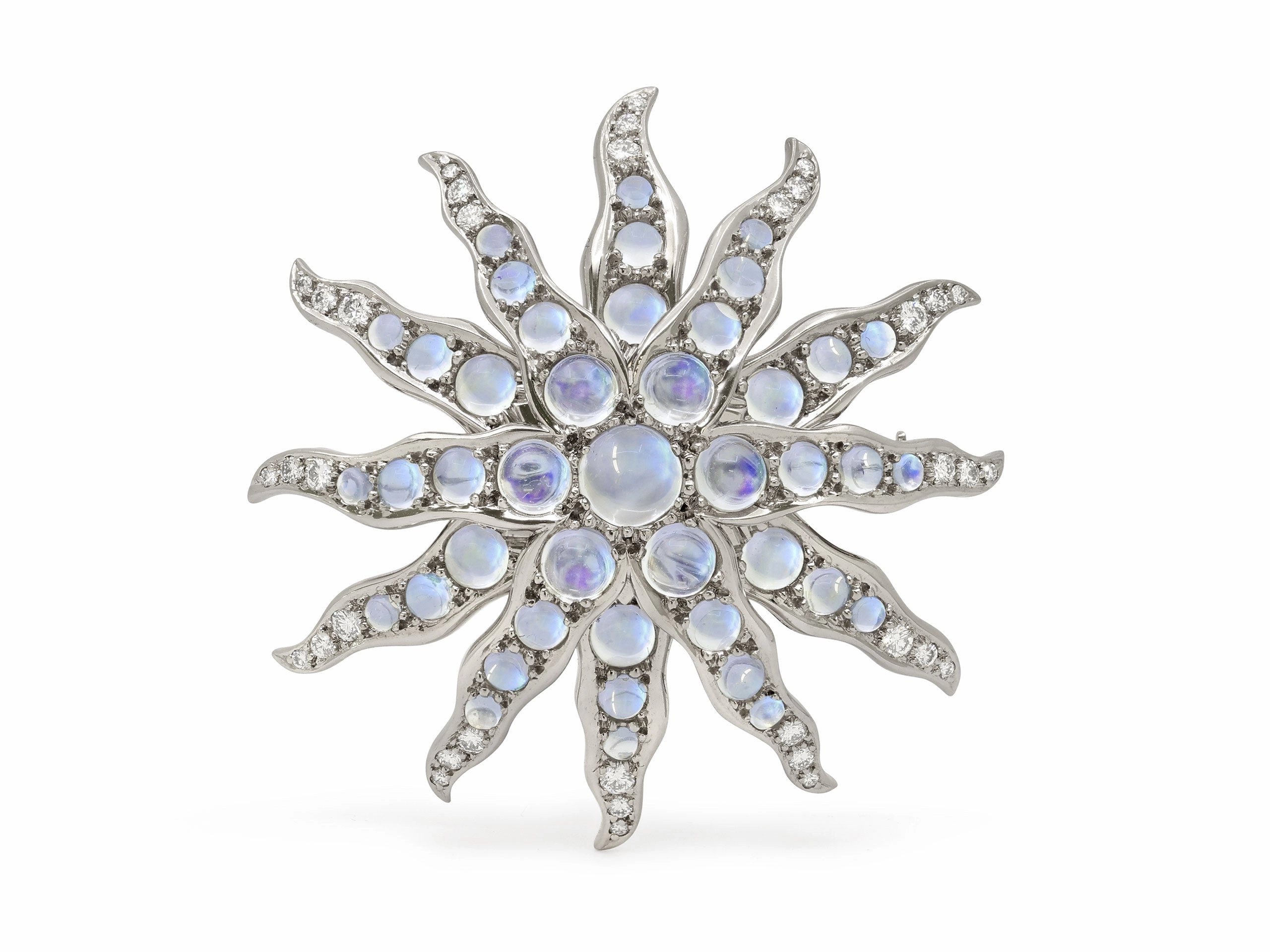 Tiffany & Co. 'Starburst' Moonstone Brooch in Platinum