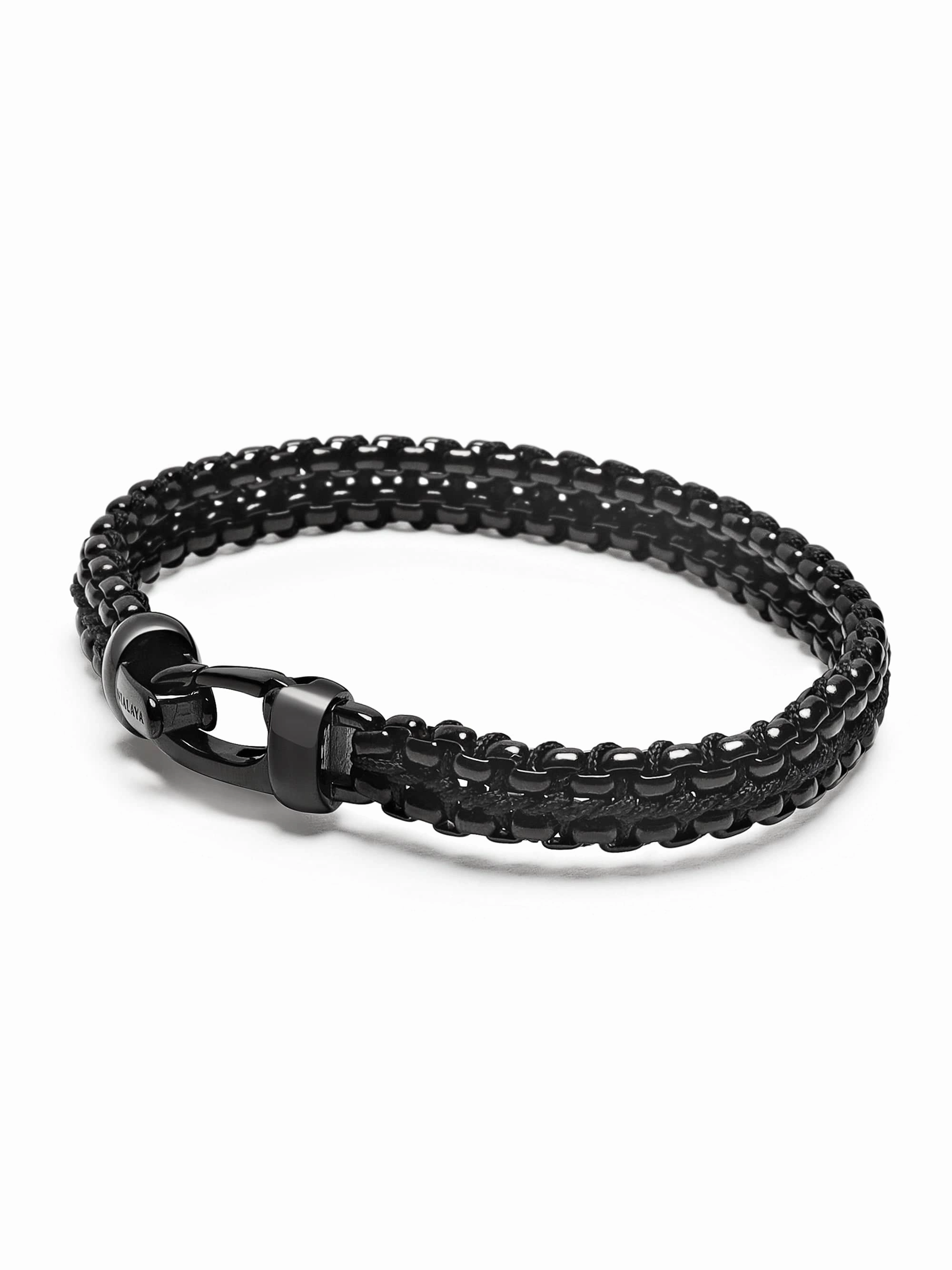 Total Black Woven Box Chain Bracelet