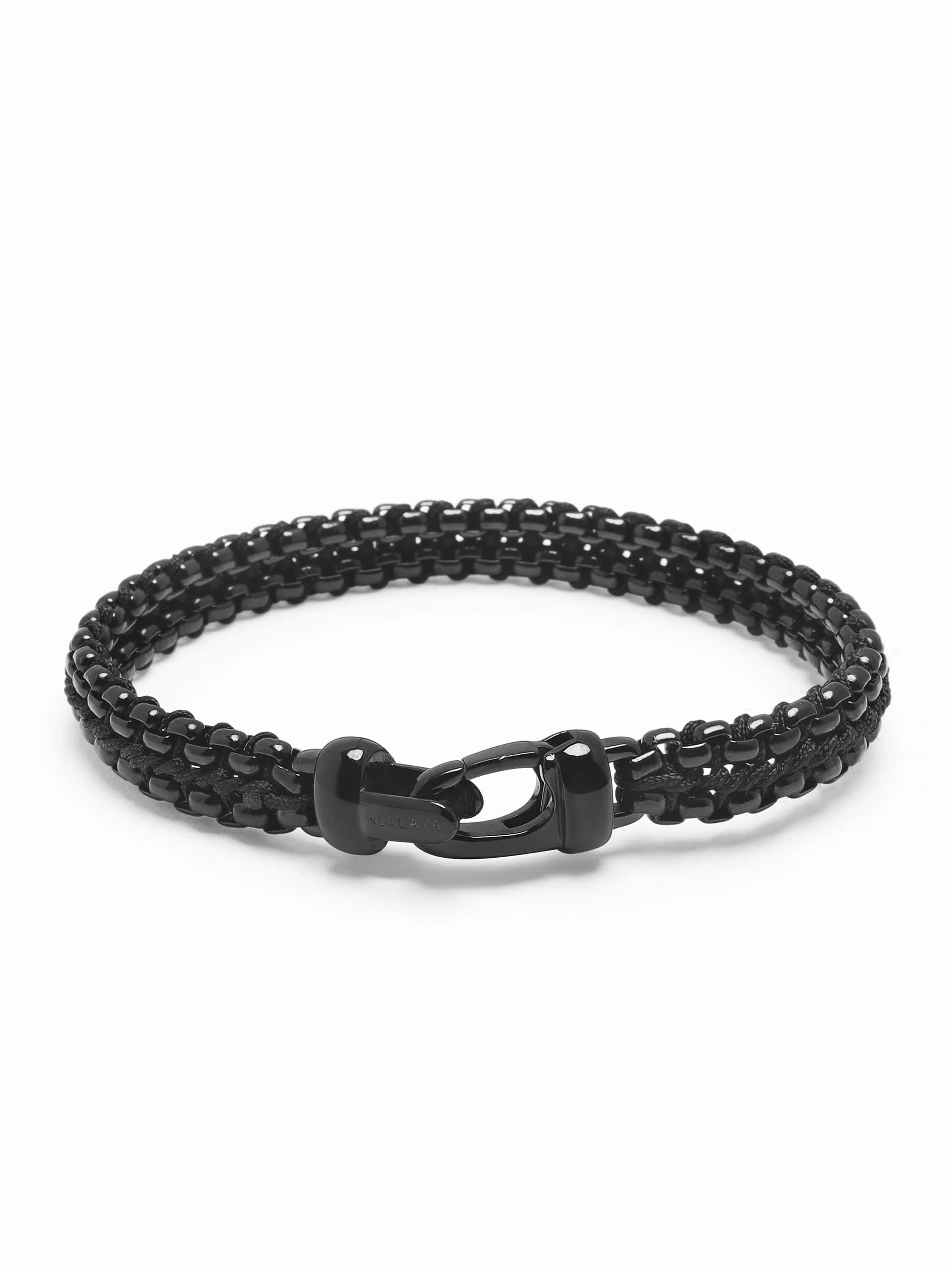 Total Black Woven Box Chain Bracelet