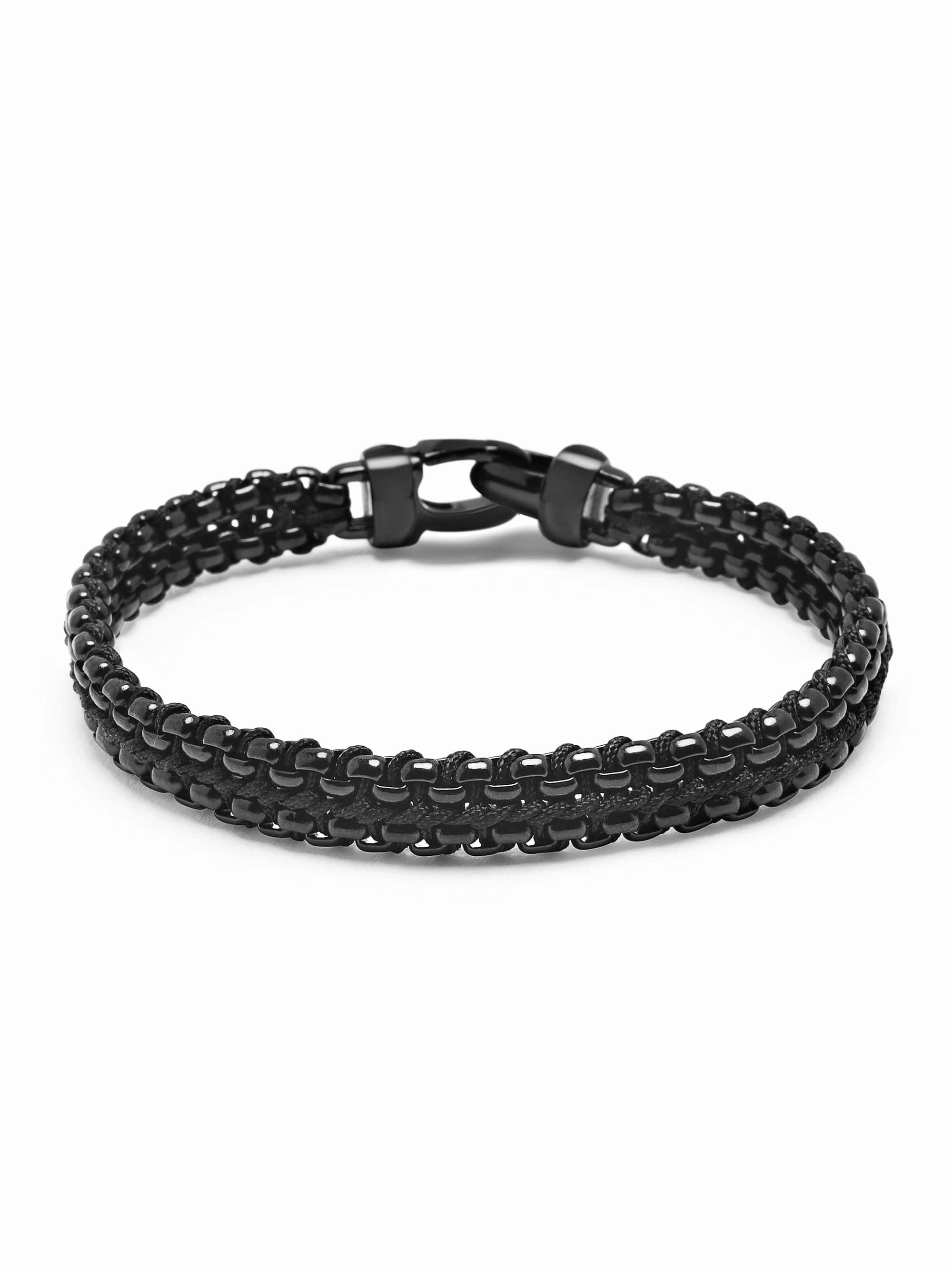 Total Black Woven Box Chain Bracelet