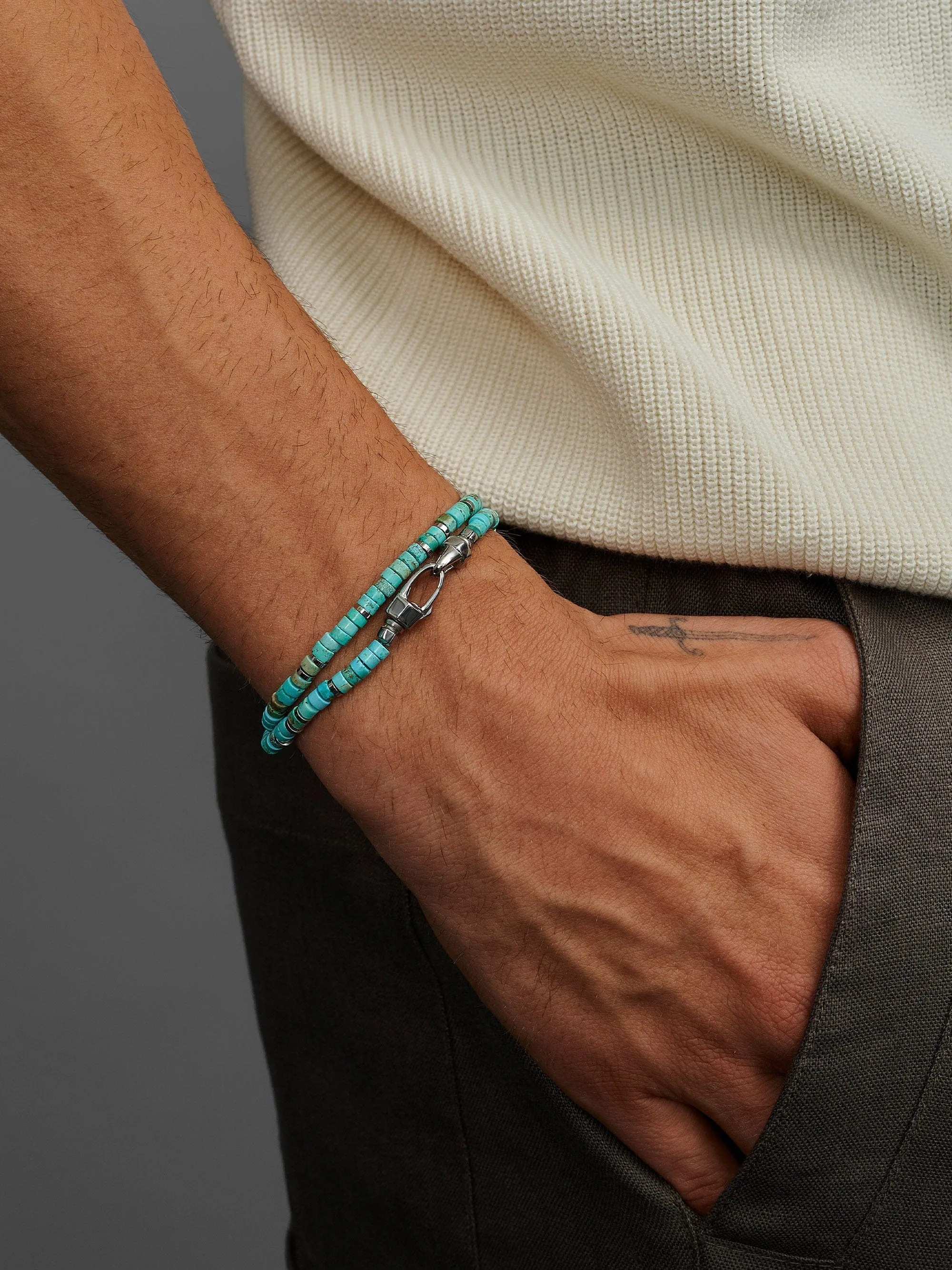 Turquoise Heishi Wrap Bracelet
