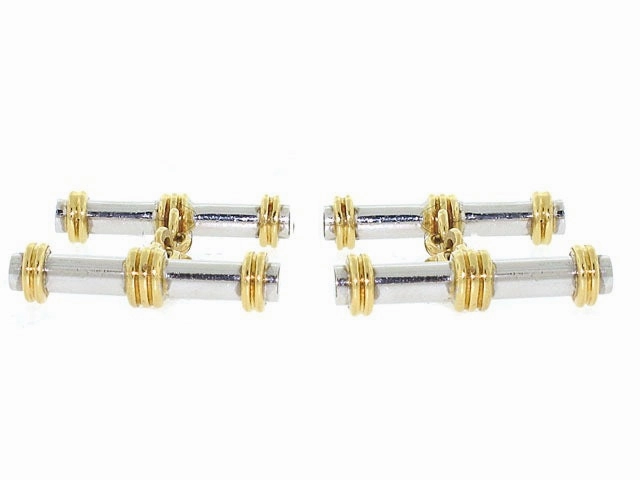 Two Tone Cufflinks in 18K
