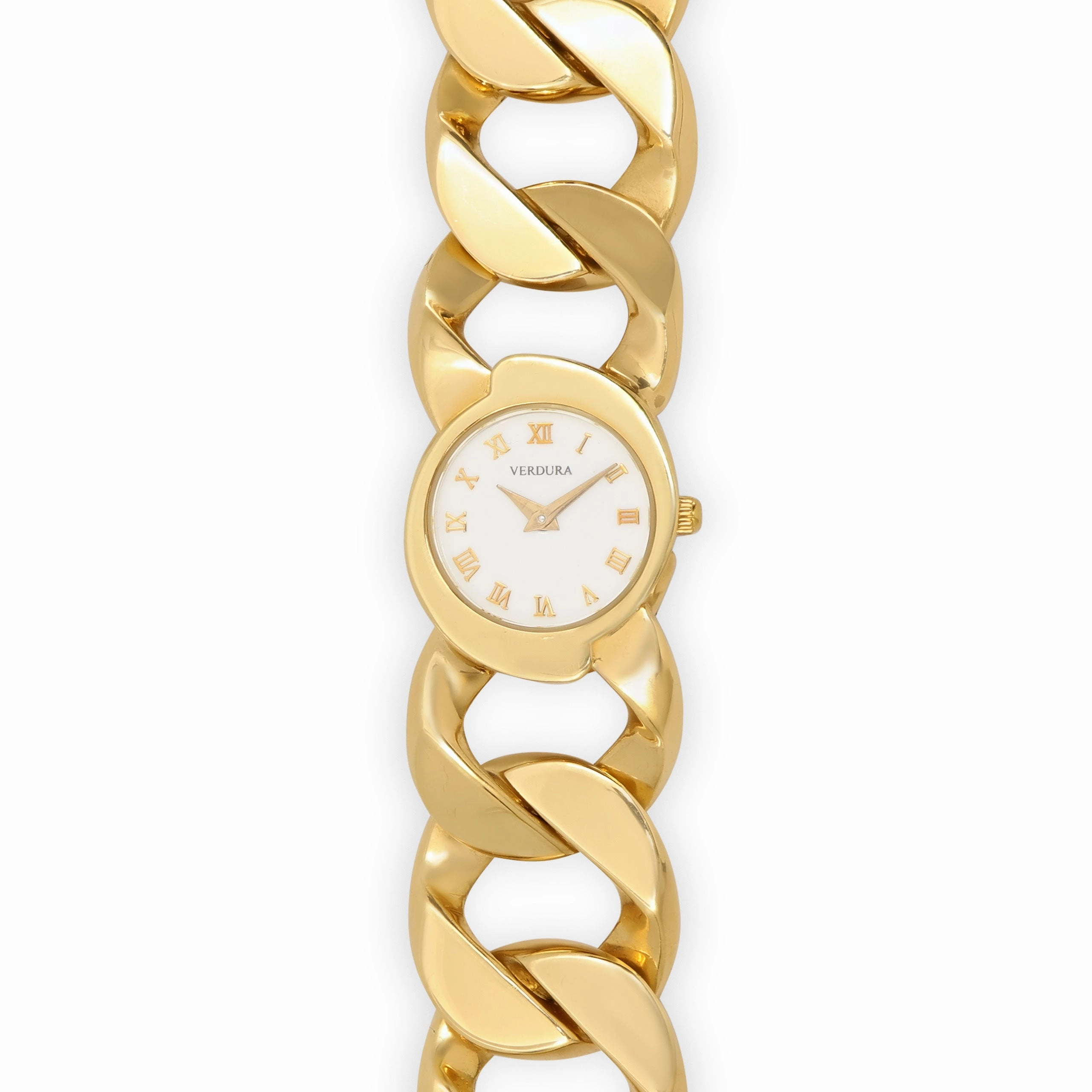 Verdura 'Curb-Link Bracelet Watch' in 18K Gold