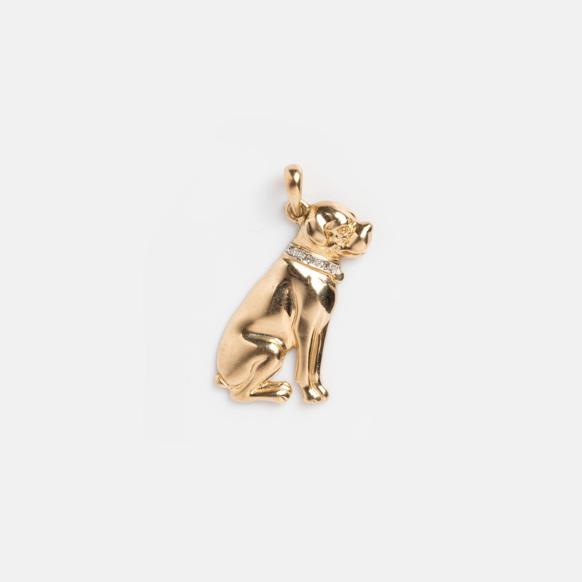 Vintage 10k Dog Charm with Diamonds