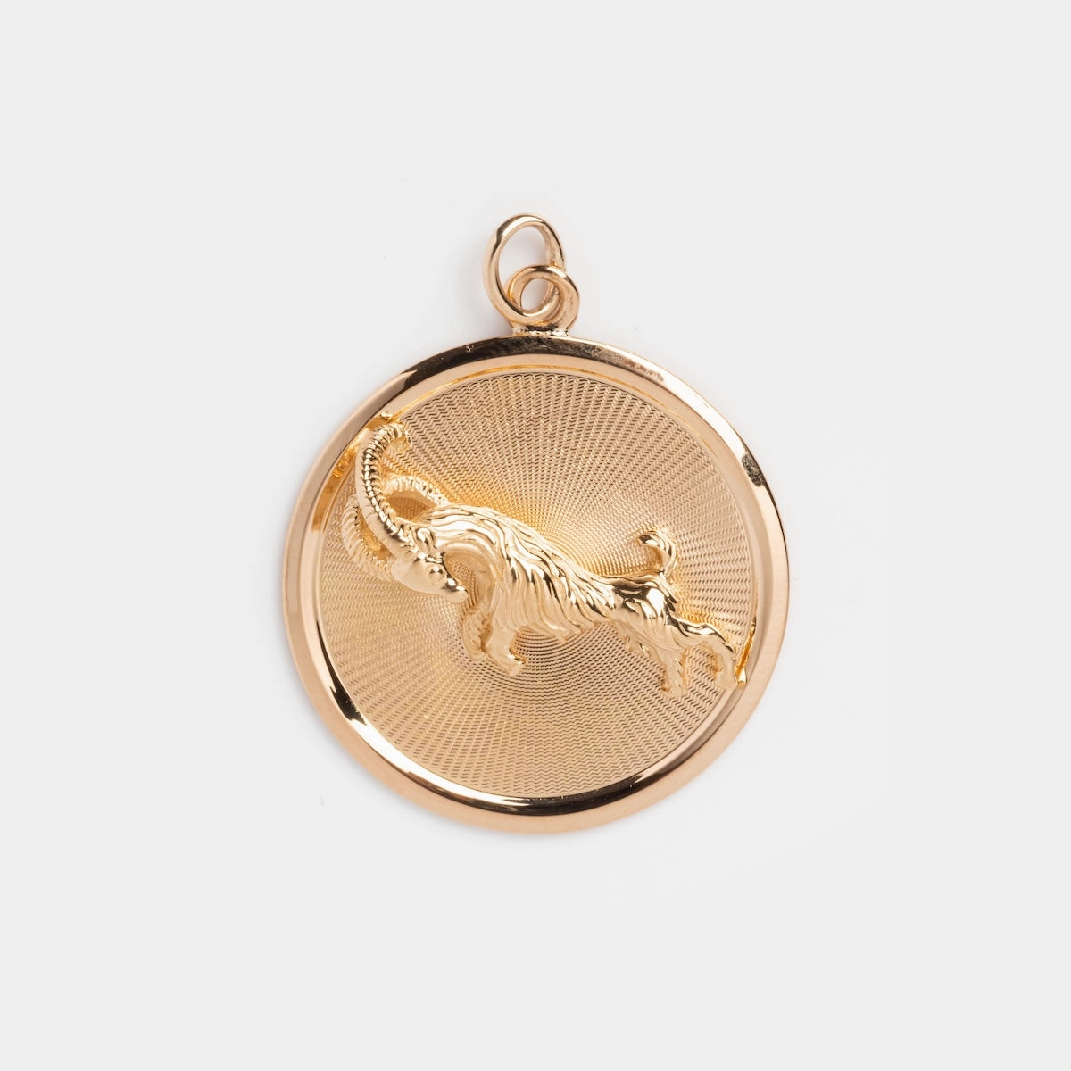 Vintage 18k UnoAerre Italy Aries Ram Coin Charm