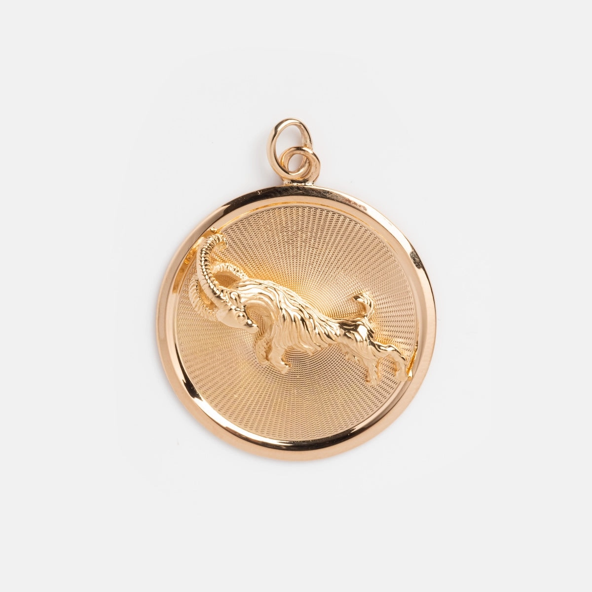 Vintage 18k UnoAerre Italy Aries Ram Coin Charm