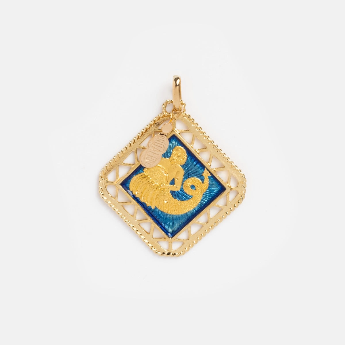 Vintage 18k UnoAerre Italy Openwork Aquarius Charm