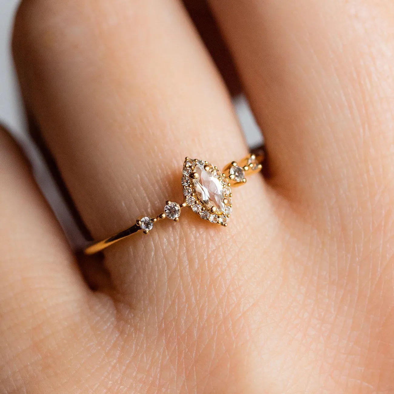 White Topaz Harlow Ring