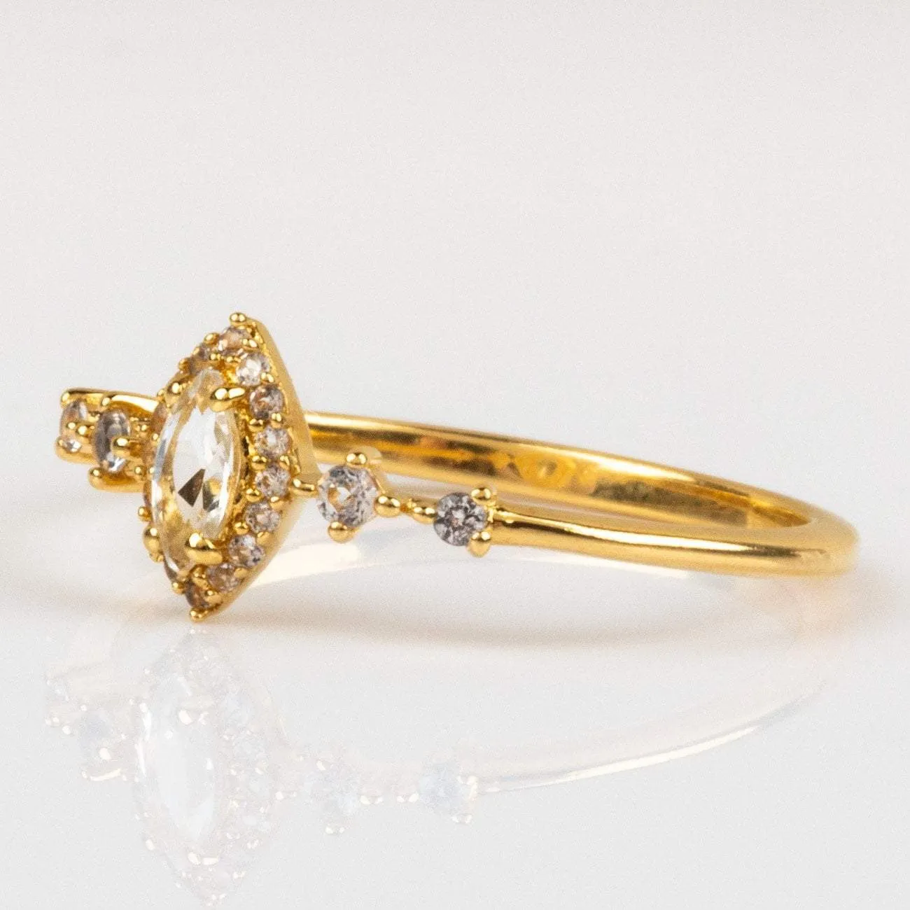 White Topaz Harlow Ring