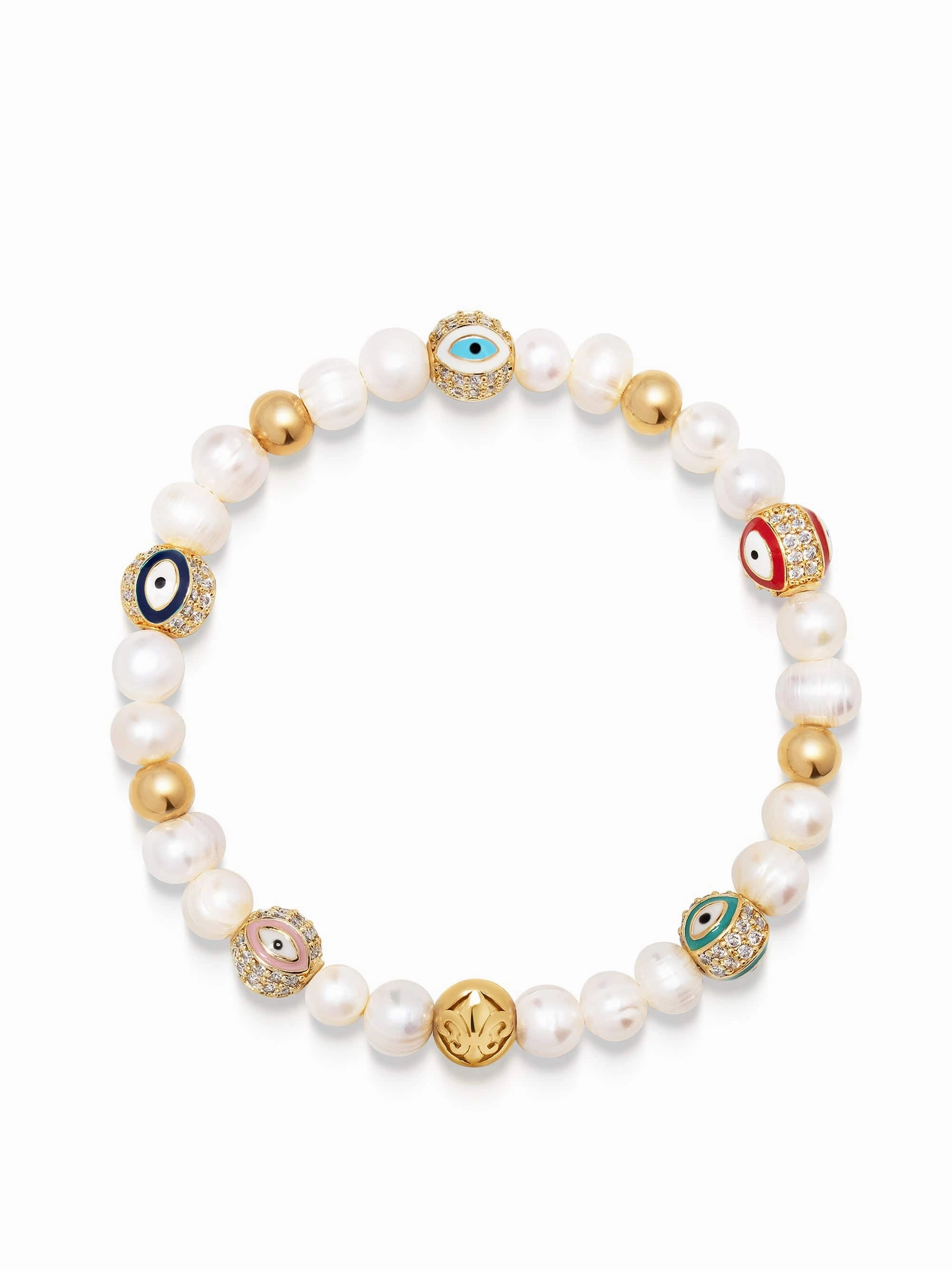 Women's Evil Eye Pearl Bracelet