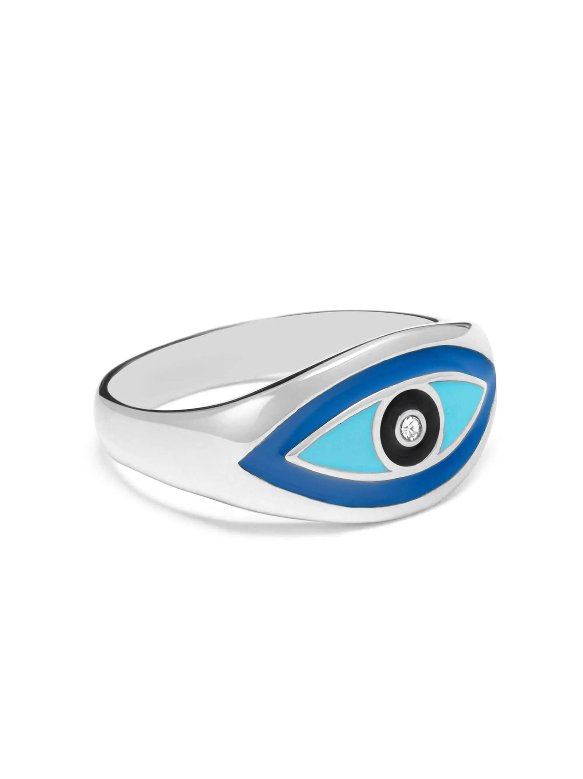 Women's Silver Evil Eye Ring