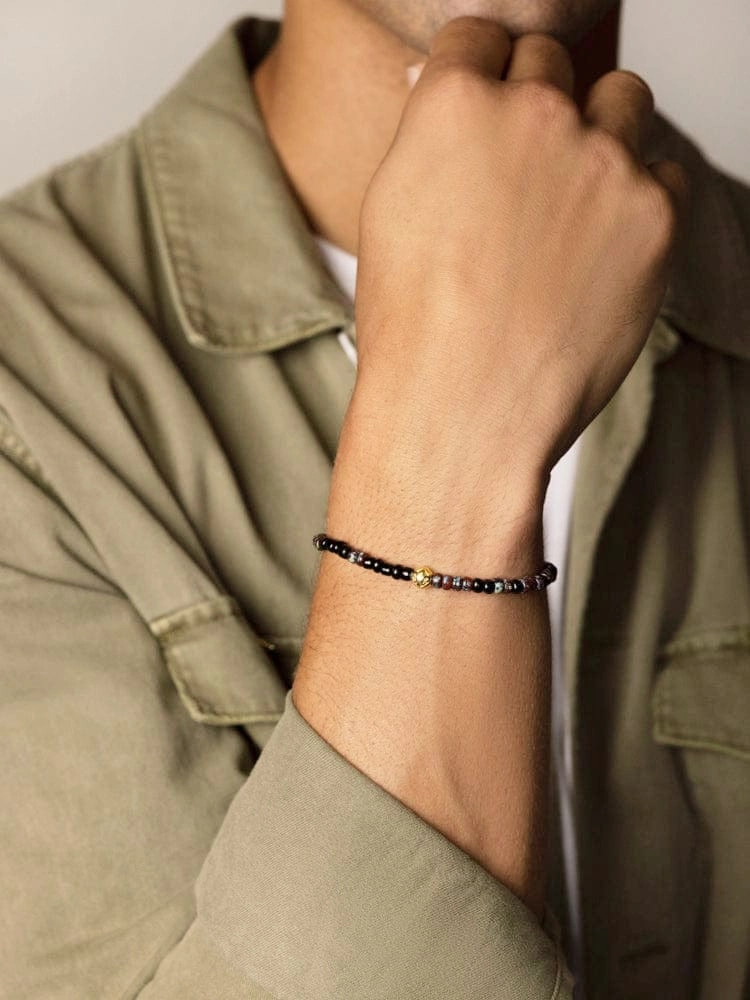 Wristband with Dark Japanese Miyuki Beads